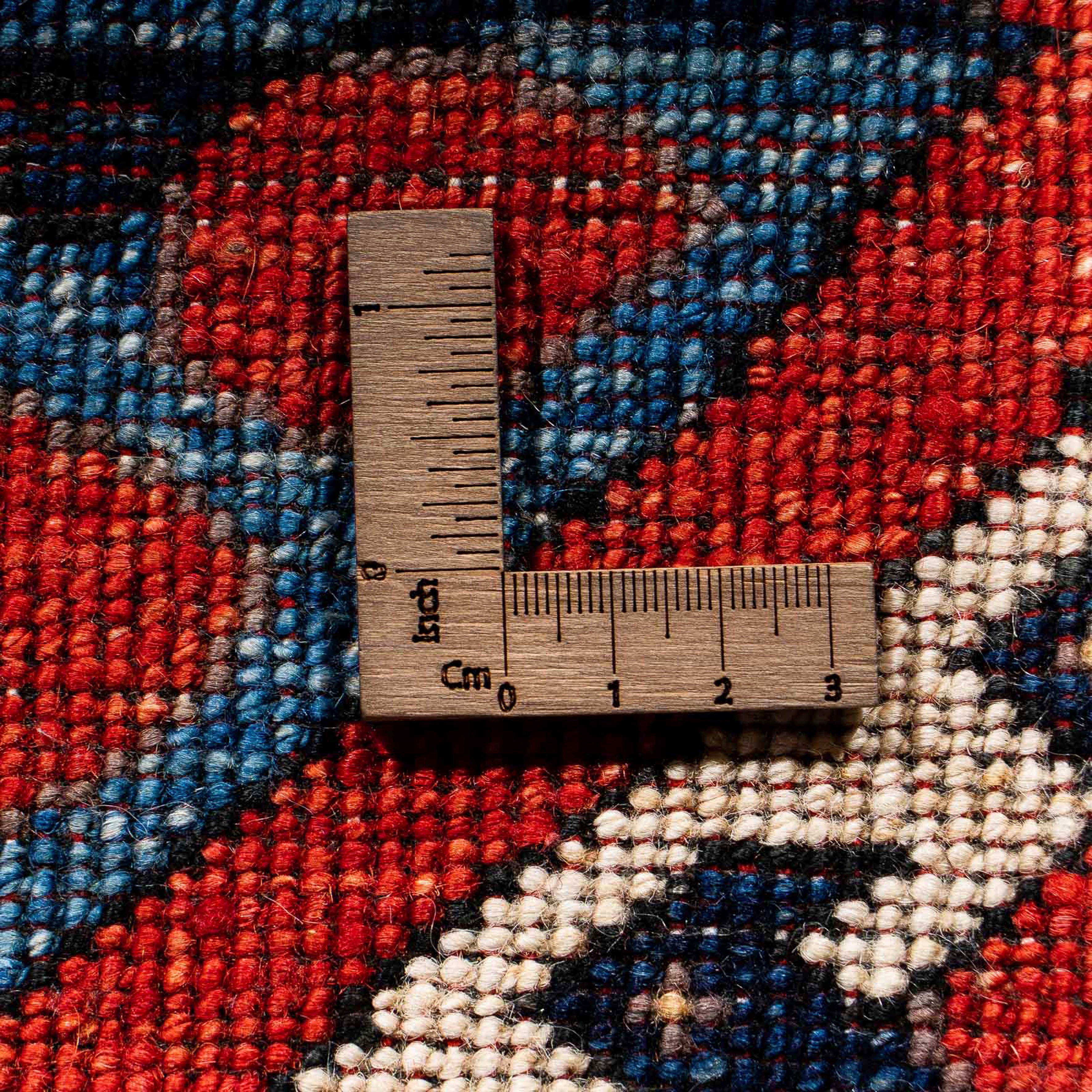 Orientteppich Afghan - 182 x cm mehrfarbig, Höhe: morgenland, Einzelstück rechteckig, Wohnzimmer, mm, Zertifikat 118 Handgeknüpft, 7 mit 