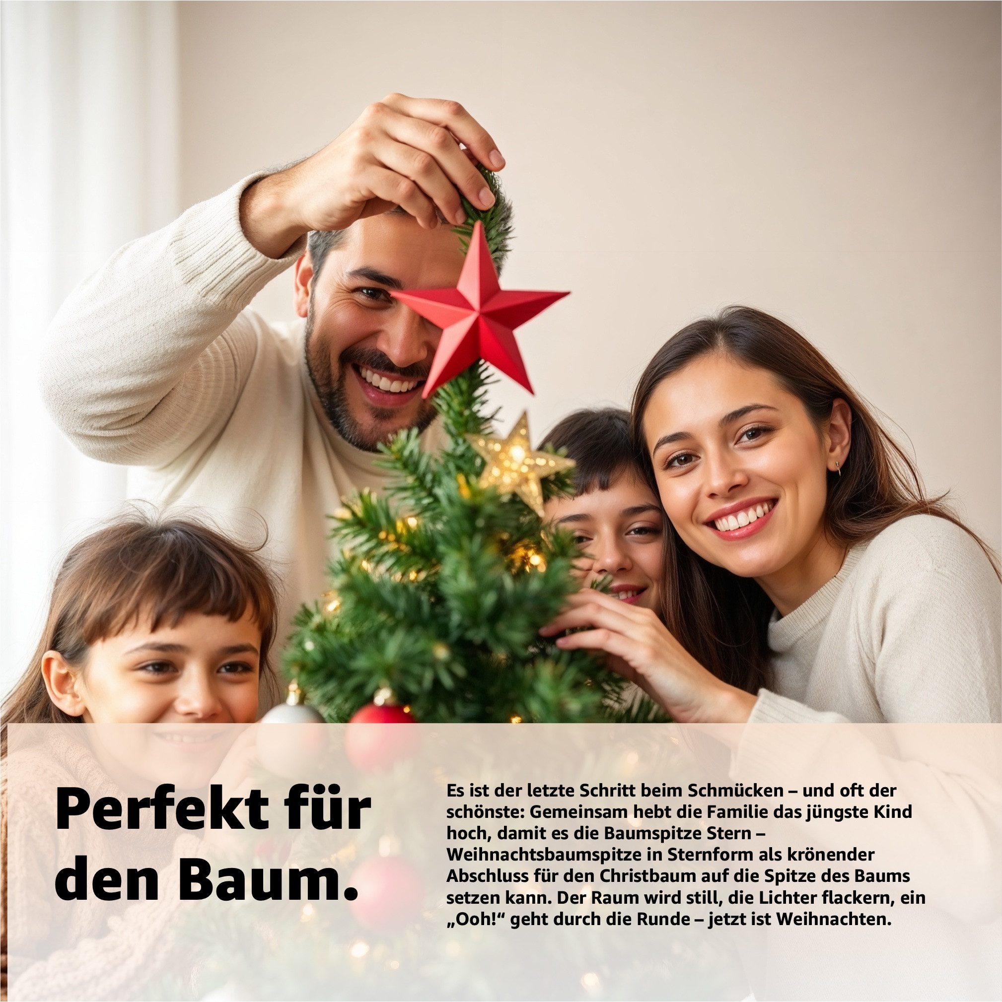 happymas Christbaumspitze Tannenbaumspitze - Christbaumspitze und Tannenbaum Aufstecker Stern
