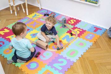 KIDUKU Puzzlematte 86 teilige Puzzlematte TÜV Rheinland geprüft, Kinderspielteppich, Spielmatte, Spielteppich für Baby & Kinder