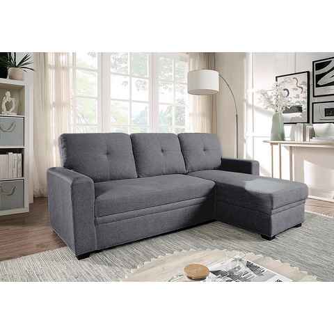 ATLANTIC home collection Ecksofa Gerrit L-Form, Schlafsofa, mit Bettkasten, Recamiere rechts oder links montierbar