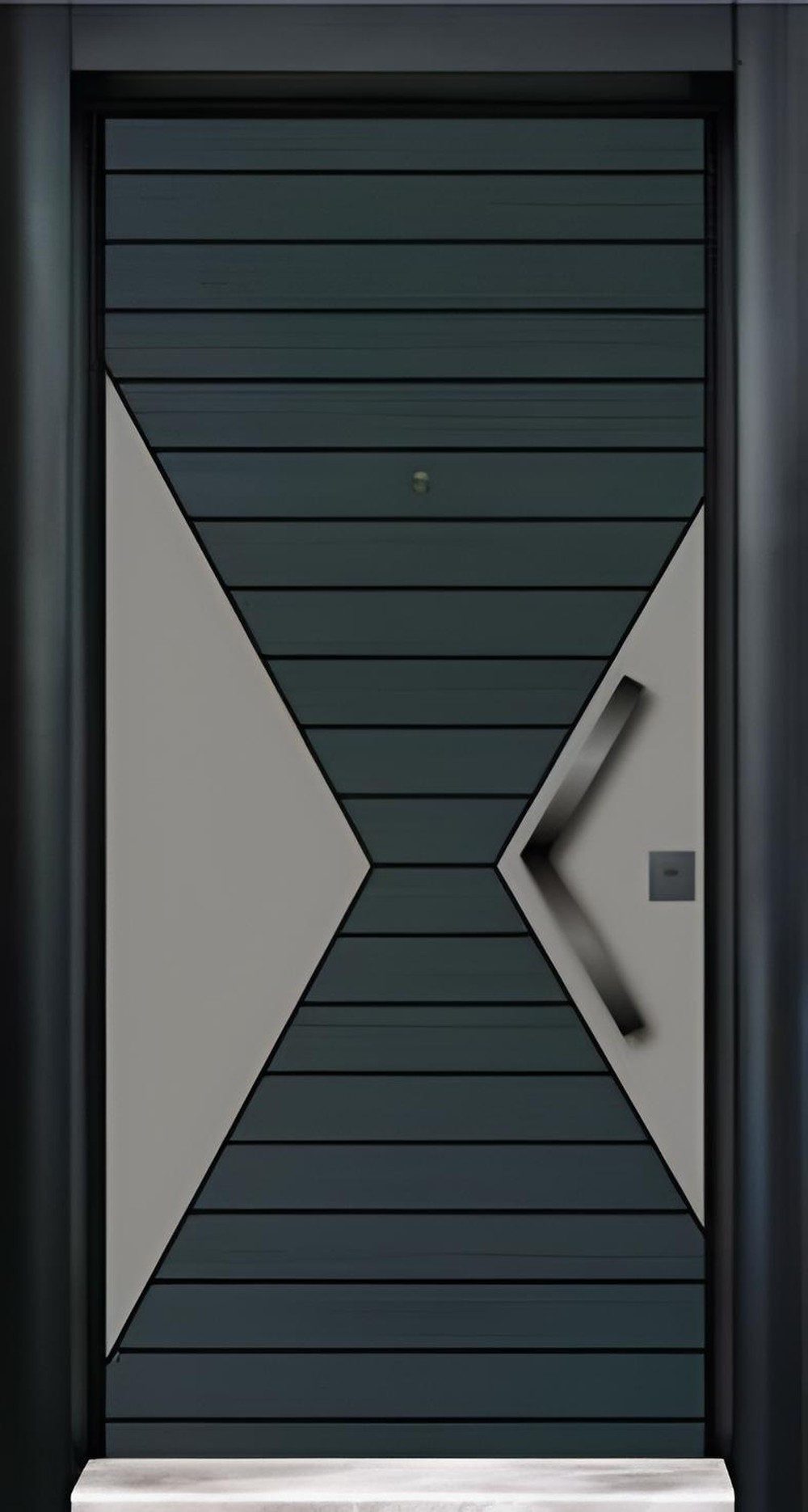JVmoebel Haustür Dunkelgraue Sicherheitstür aus Aluminium mit Einbruchschutz RC2 (1-St), Made in Europa