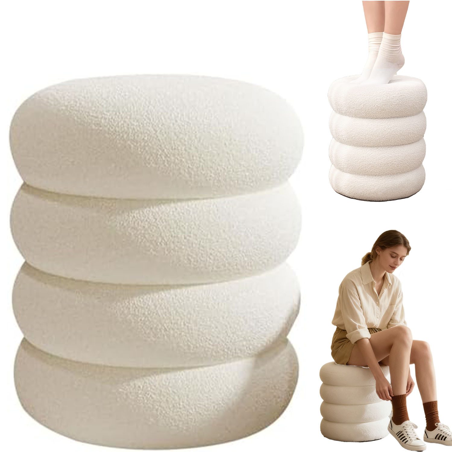 SURFOU Sitzhocker Fußhocker Strickhocker Stoff Hocker günstig online kaufen