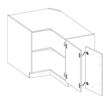 Küchen-Preisbombe Eckunterschrank 90x90 cm Küche Vigo Matera Grau Eiche Lancelot Küchenzeile Küchenblock