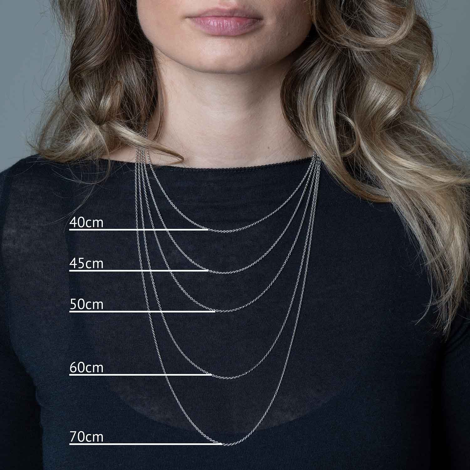 Materia Silberkette Damen Silber Ankerkette rund 1,1mm 40-70cm K36, 925 Sterling Silber, rhodiniert