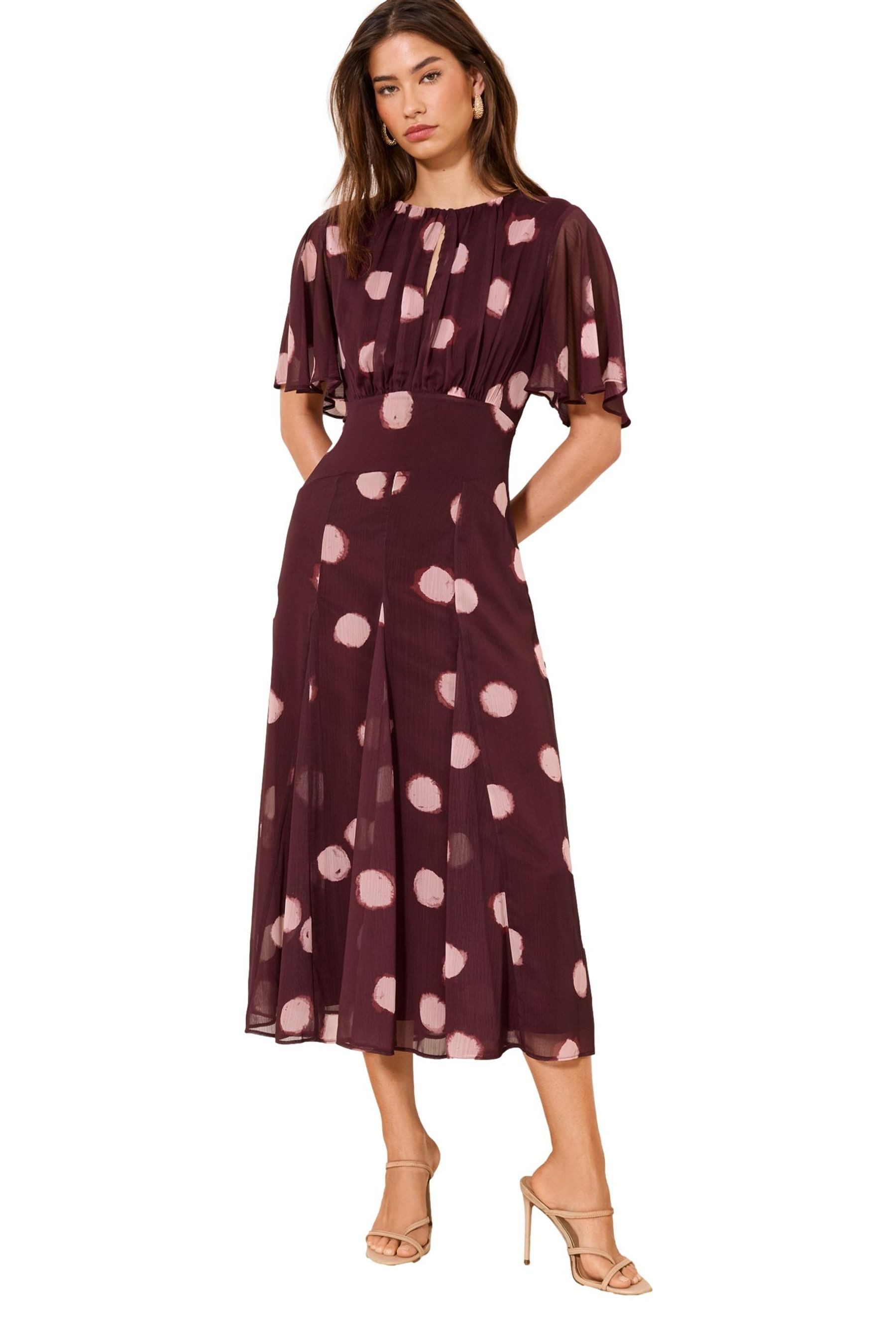 Midikleid Lipsy Langärmeliges, getupftes Midikleid