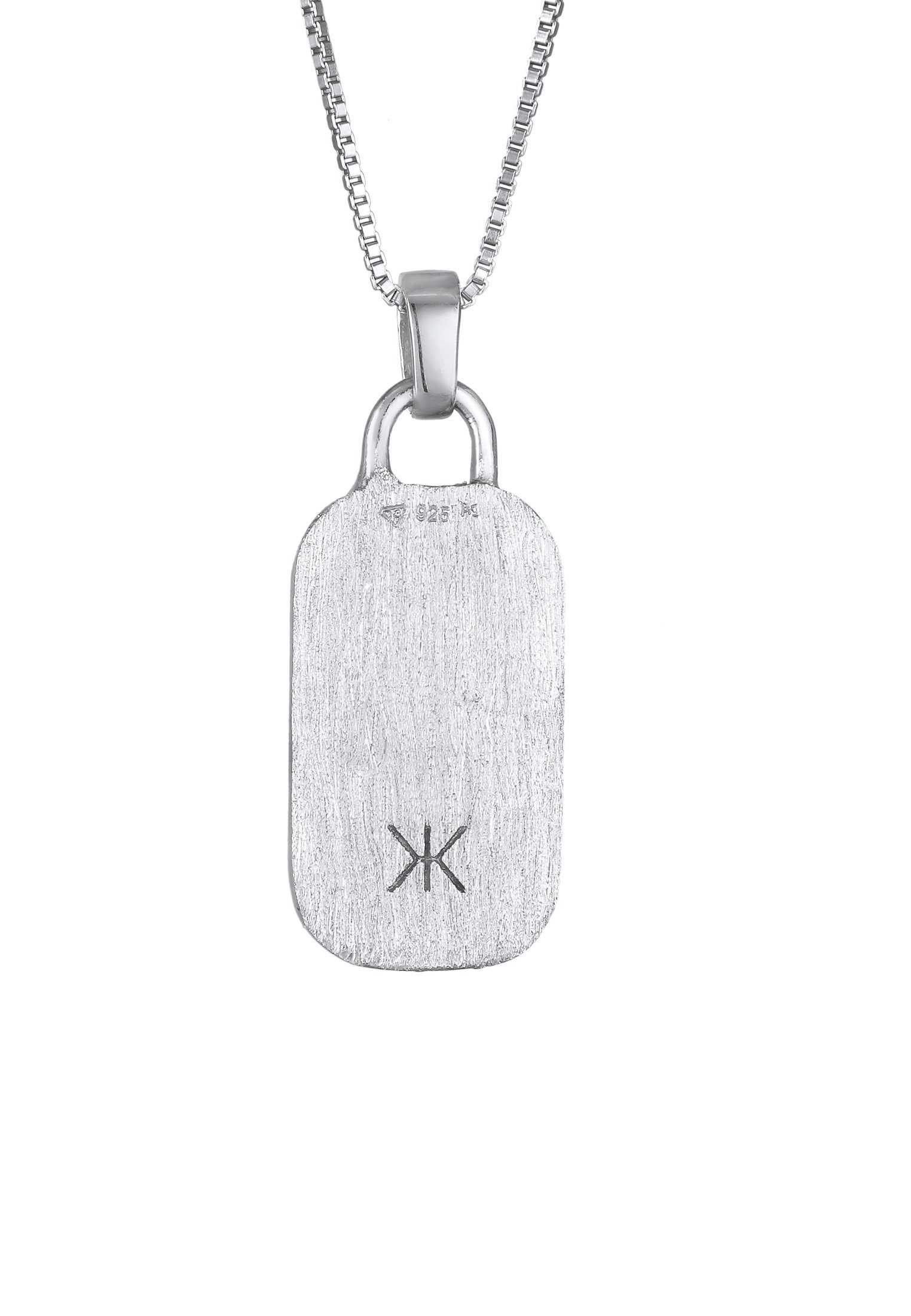 Kuzzoi Silberkette Marke Military Platte Gehämmert 925 Silber, Army Look