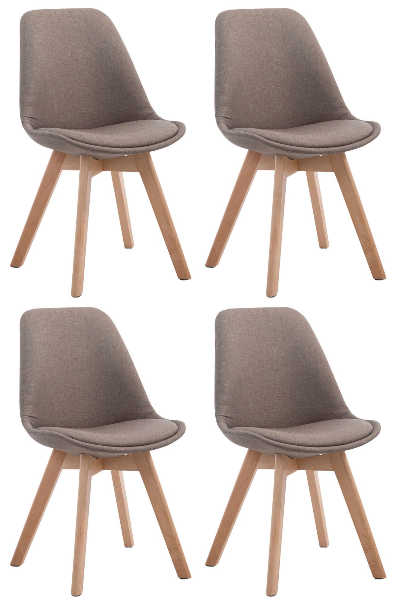 CLP Esszimmerstuhl Borneo V2 Stoff (4er Set), gepolstert, mit Lehne