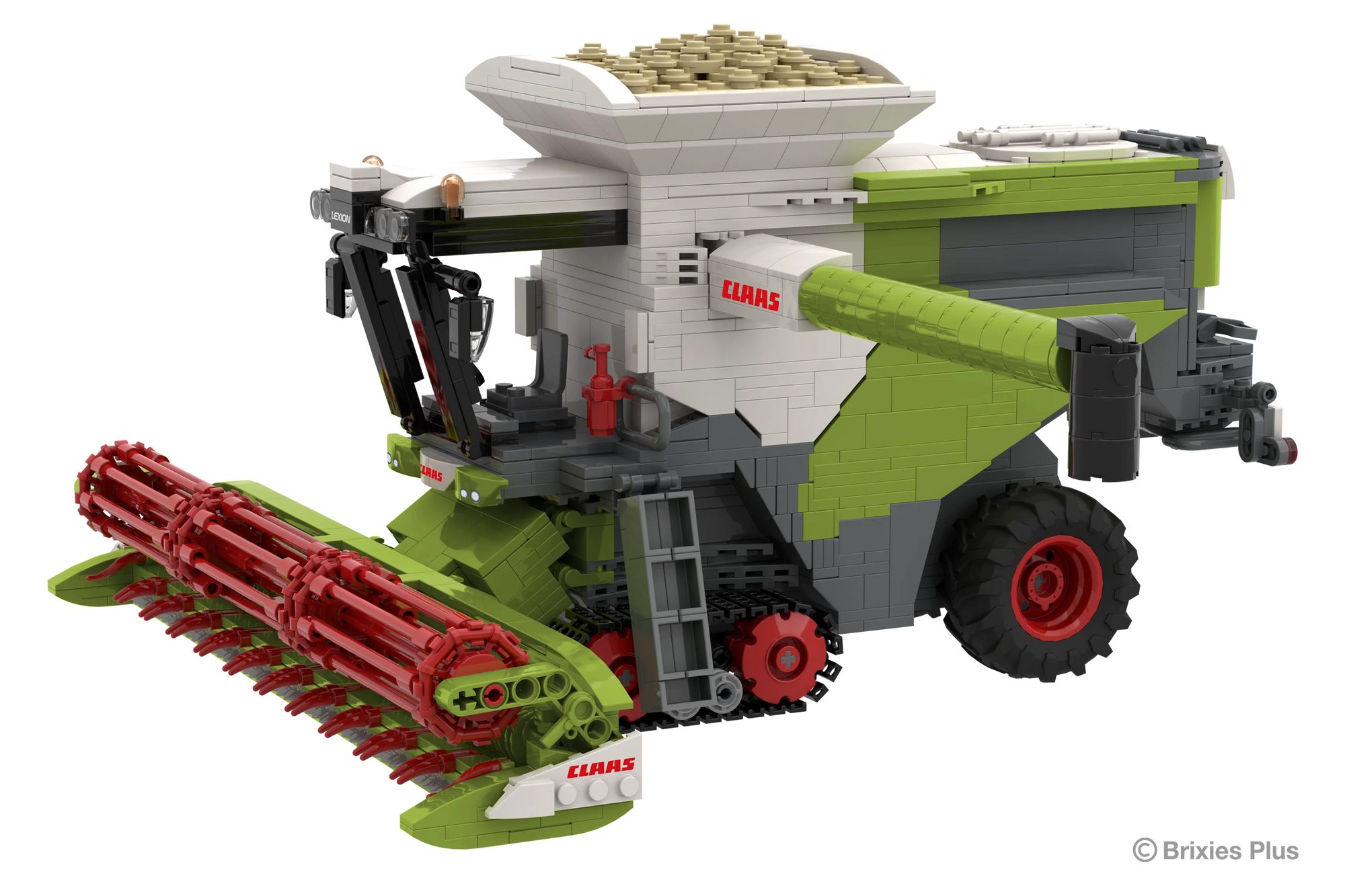 Brixies BRIXIES Plus Mähdrescher CLAAS LEXION 8900 TERRA TRAC inkl. Anhänger Konstruktionsspielsteine, kompatible Klemmbausteine