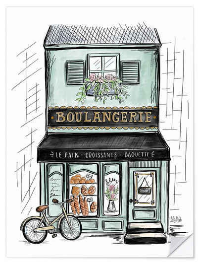 Posterlounge Wandfolie Lily & Val, Boulangerie, Landhausstil Illustration