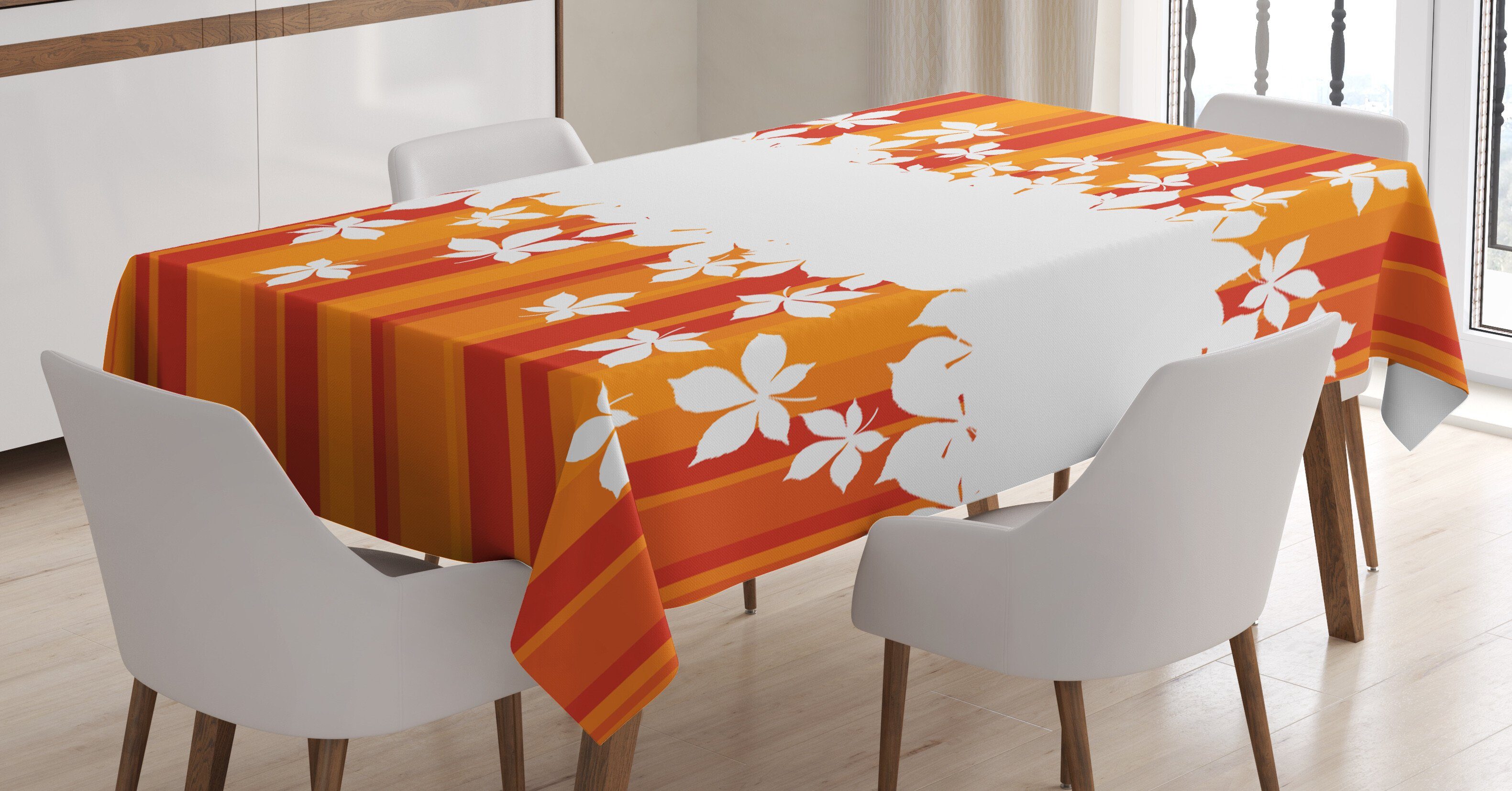 Abakuhaus Tischdecke Farbfest Waschbar Stripes Für Orange geeignet Bereich den Außen Klare Farben Herbstliche Farben