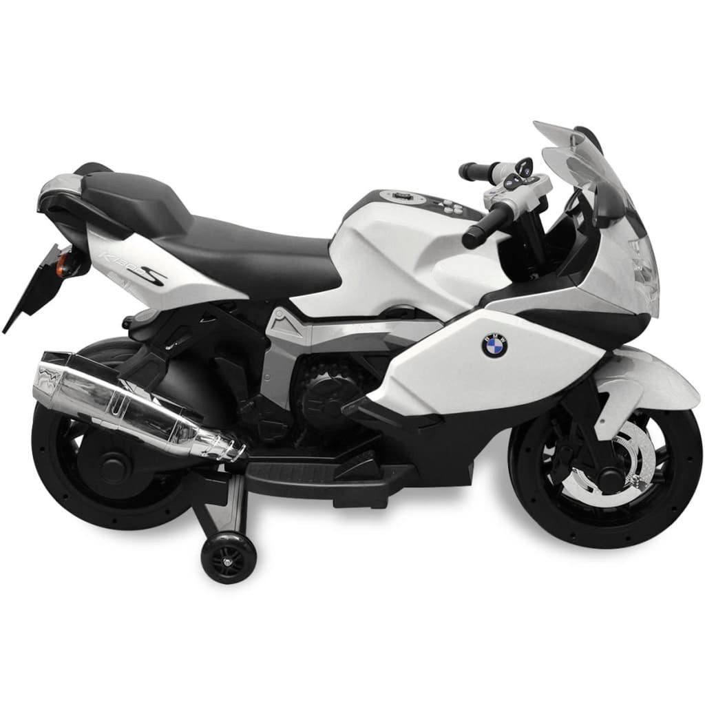 vidaXL Motorrad 283 Elektro-Kinderauto Weiß Kinderfahrzeug Elektromotorrad BMW 6V