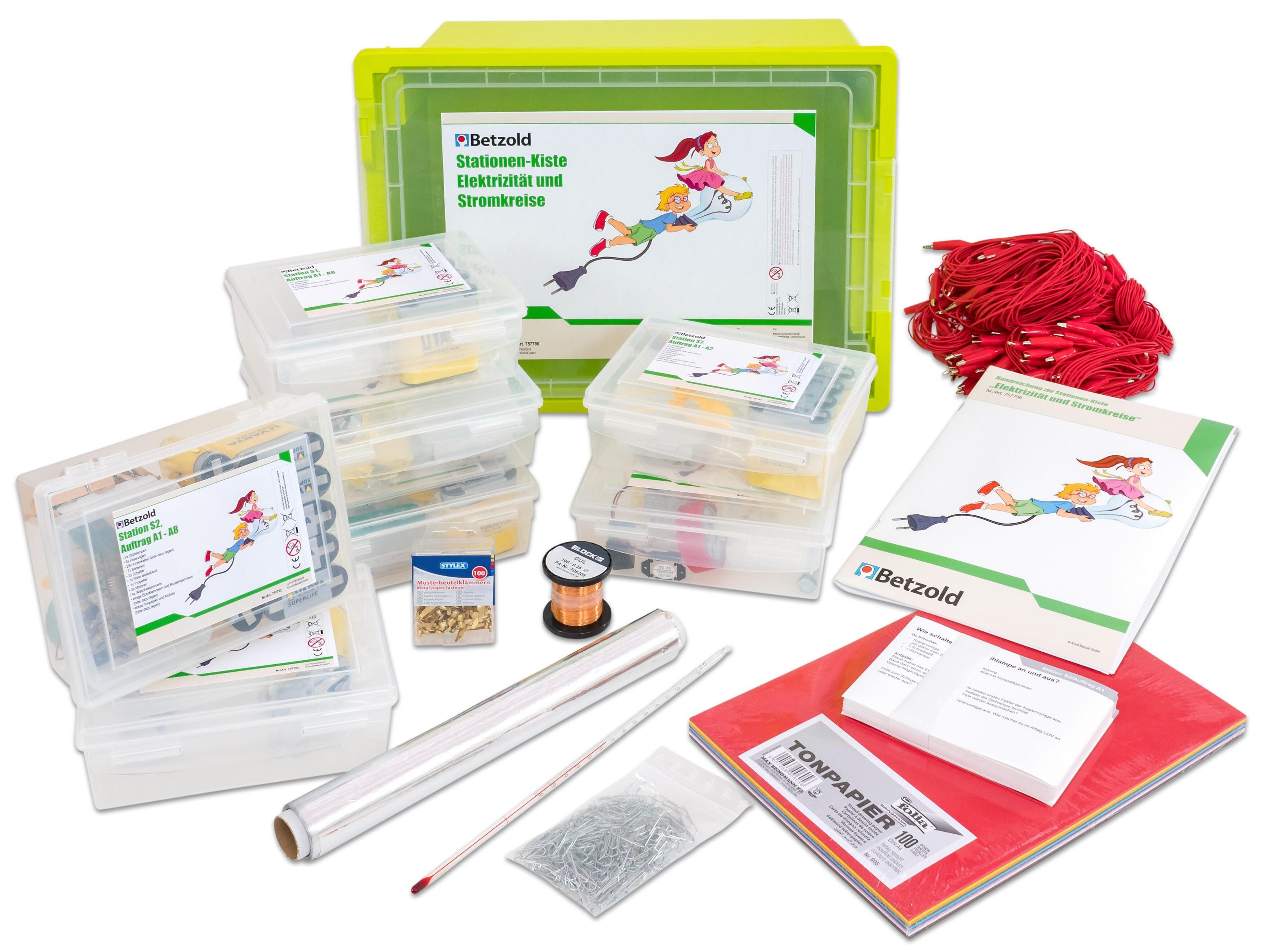 Betzold Experimentierkasten Stationenkiste „Elektrizität und Stromkreise“