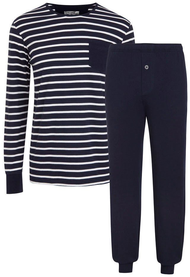 Jockey Pyjama "Cotton Nautical Stripe Pyjama 1/1 Knit", (2 tlg.), Brusttasc günstig online kaufen