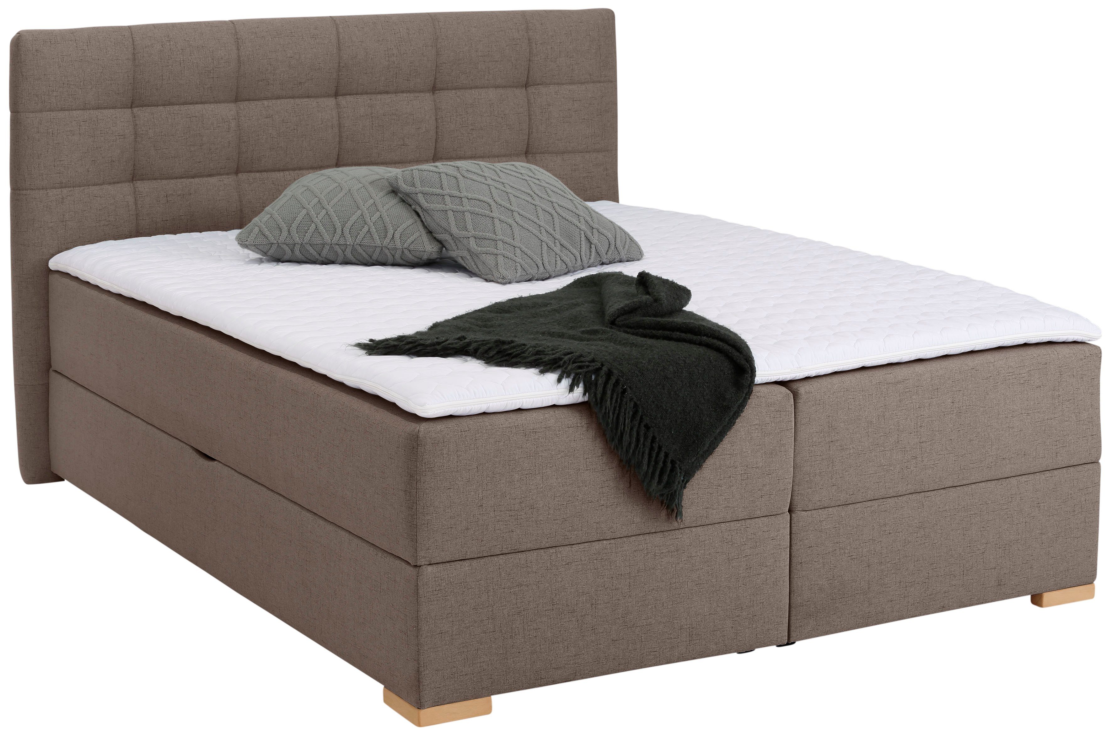 Home affaire Boxbett Olivet mit Bettkasten, in 4 Farben, 4 Breiten, 2 Matratzenarten, auch in Überlänge 220 cm