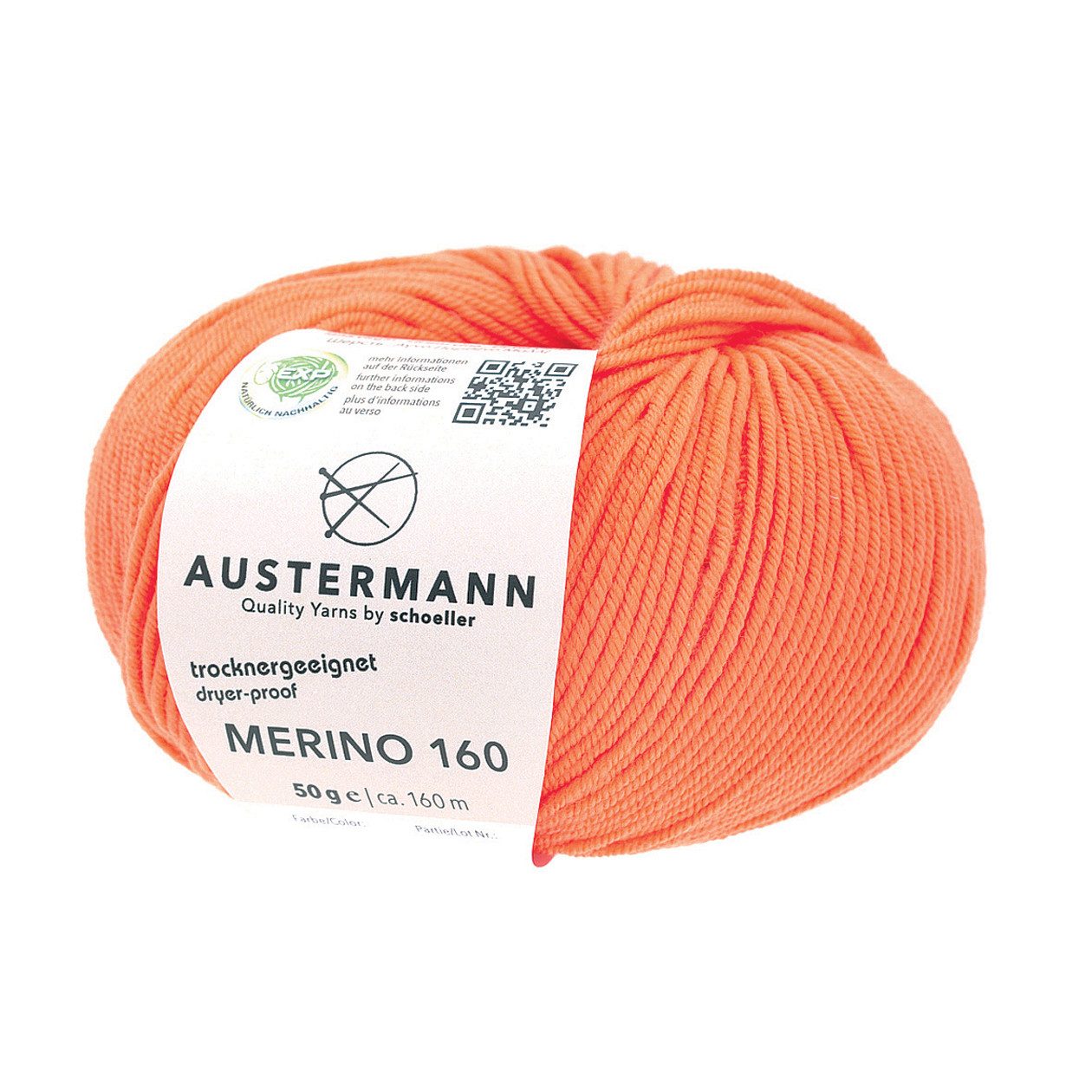 Austermann Garn Merino 160 Häkelwolle, 160,00 m, besonder pflegeleicht, kaschmirartiger Griff