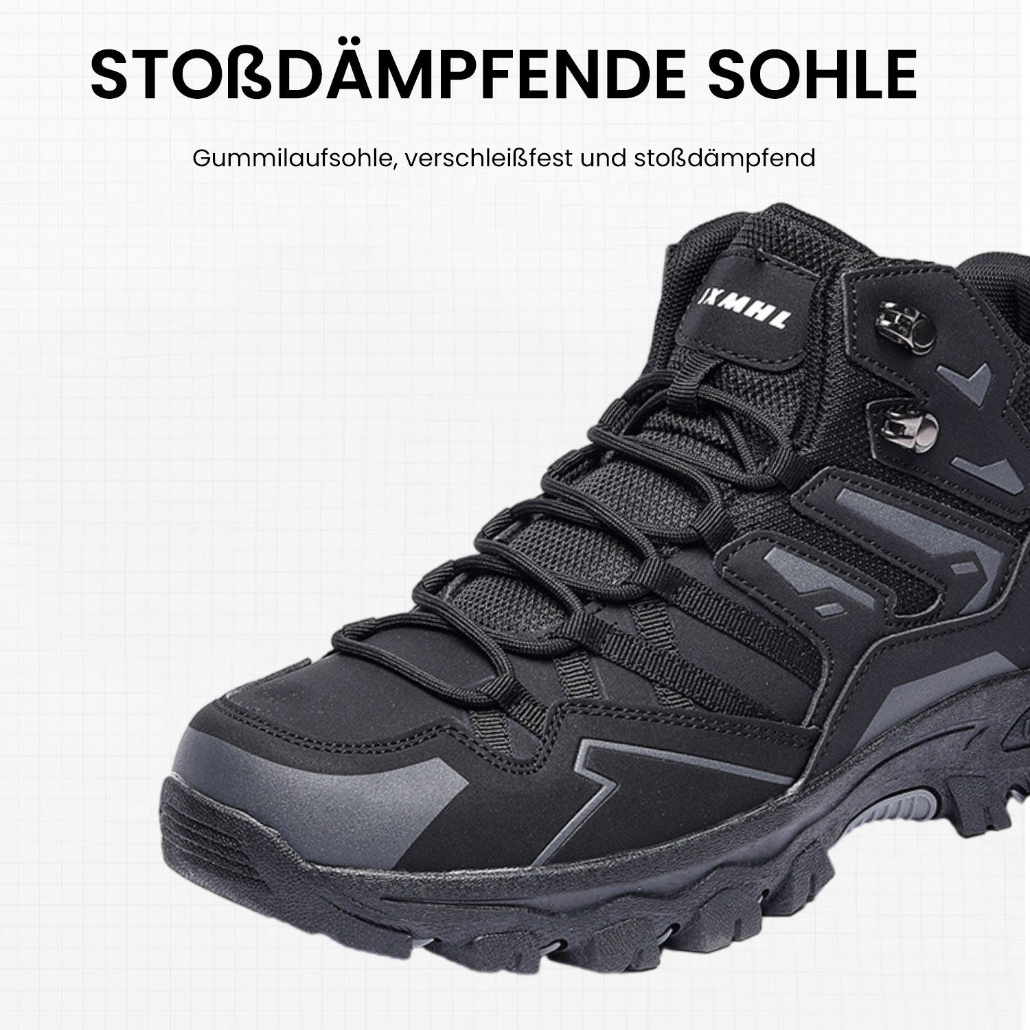 Winterschuhe Sneaker Gefütterte Schnürschuh Schwarz Wanderschuhe Daisred