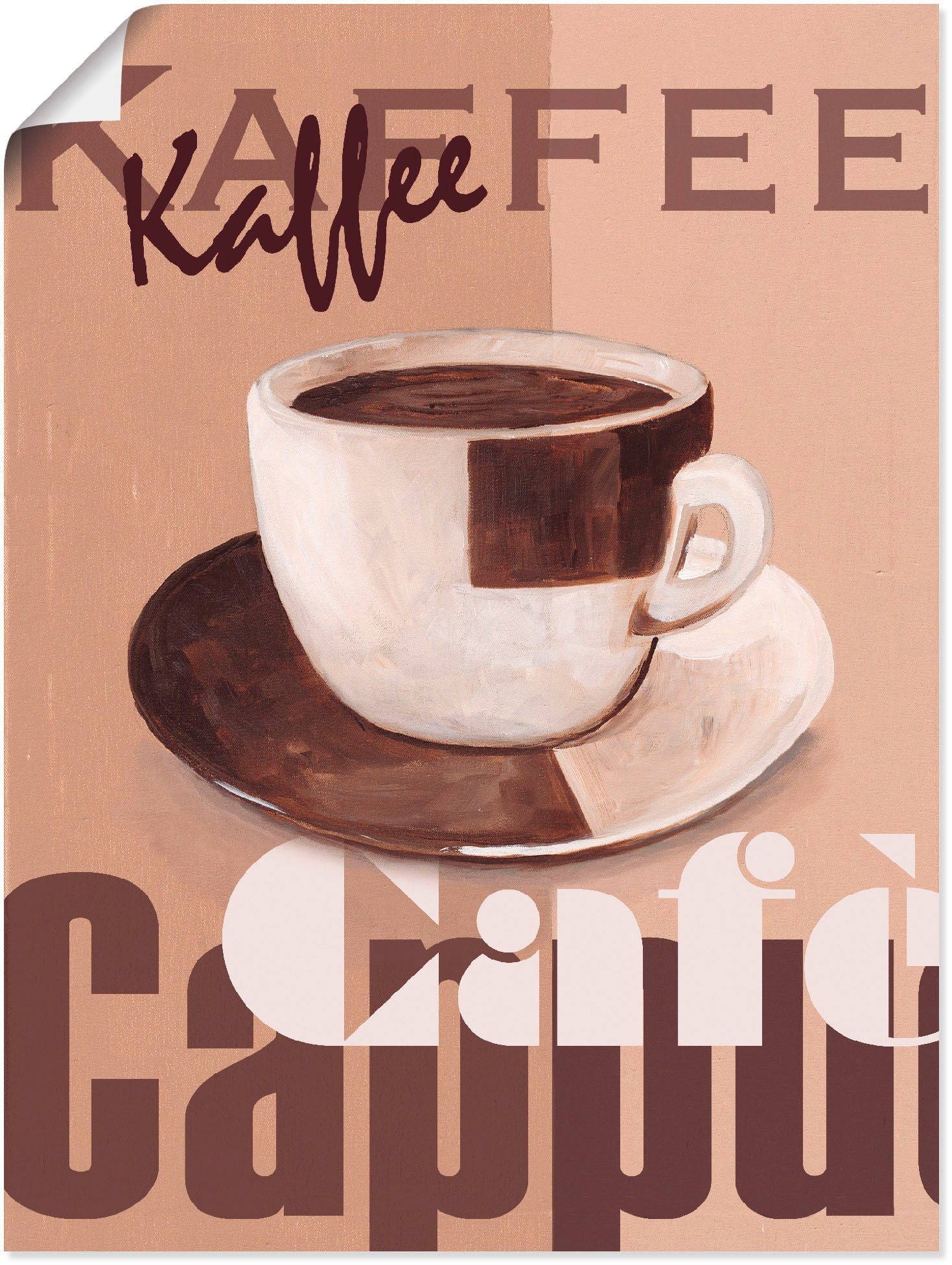 Artland Wandbild Kaffee, Getränke (1 St), als Alubild, Leinwandbild,  Wandaufkleber oder Poster in versch. Größen, Verschiedene Größen &  Produktarten