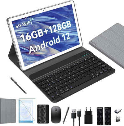 ZONKO mit 1080P FHD Videoqualität Tablet (10", 128 GB, Android 12, 2,4G+5G, 13MP mit 7000mAh Octa-Core 2,0 GHz mit Tastatur Maus SD BT GMS, Typ-c)