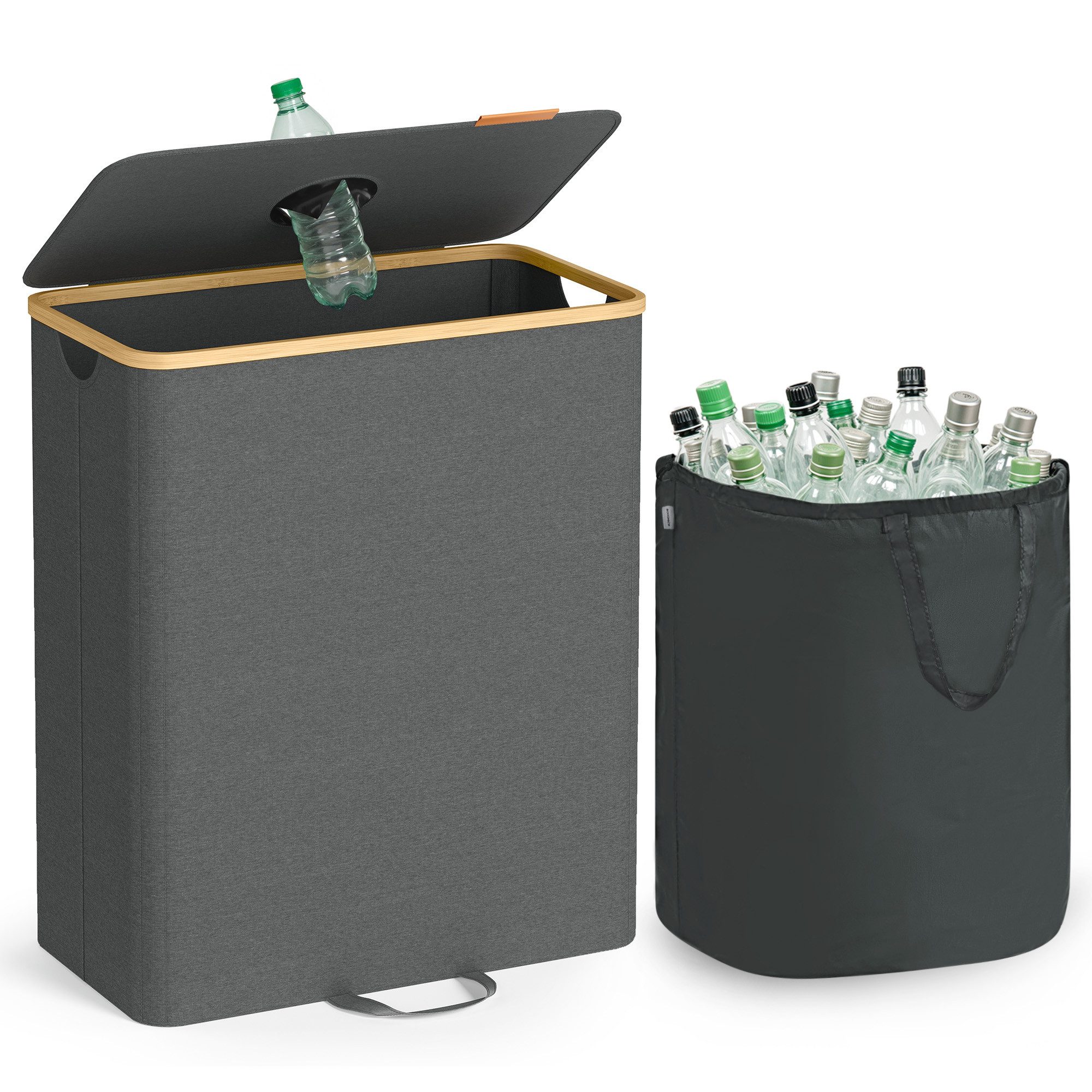 SONGMICS Flaschenkorb, Flaschensammler, Pfandflaschen, 95 / 135 L Flaschens günstig online kaufen