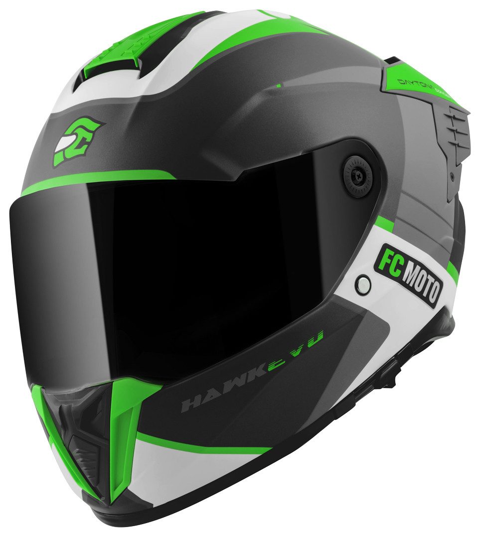 FC-Moto Motorradhelm Hawk EVO-X Helm, vorbereitet für Kommunikationssystem,integriertes Sonnenvisier