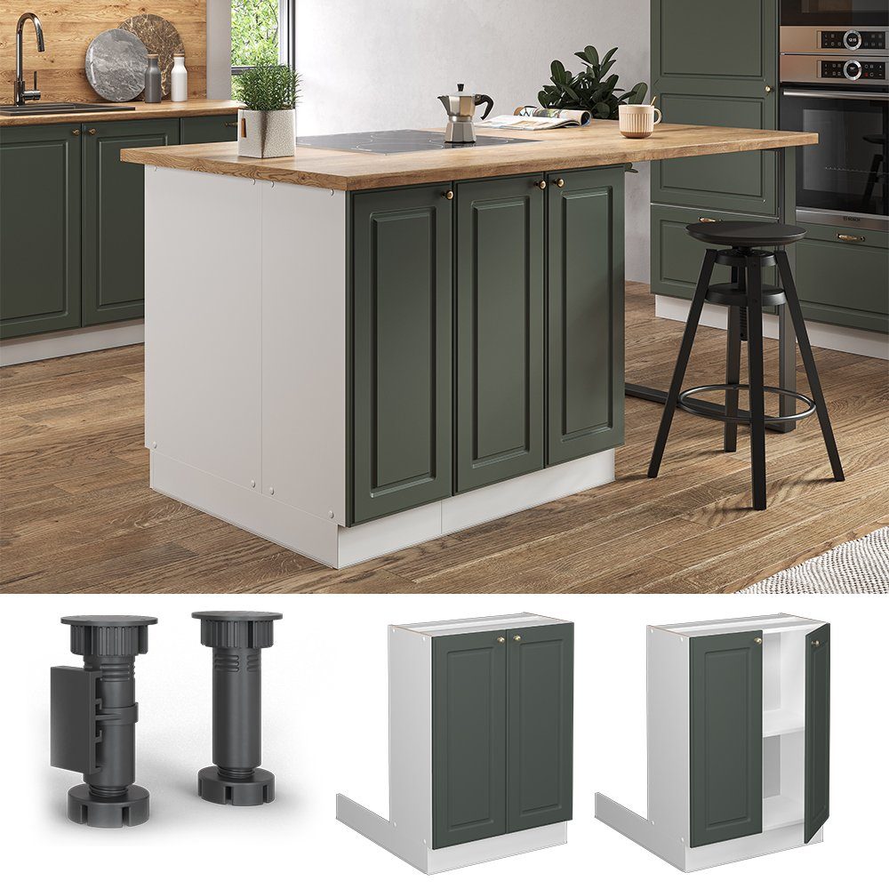 Vicco Unterschrank Fame-Line, Grün-Gold Landhaus/Weiß, 60 günstig online kaufen