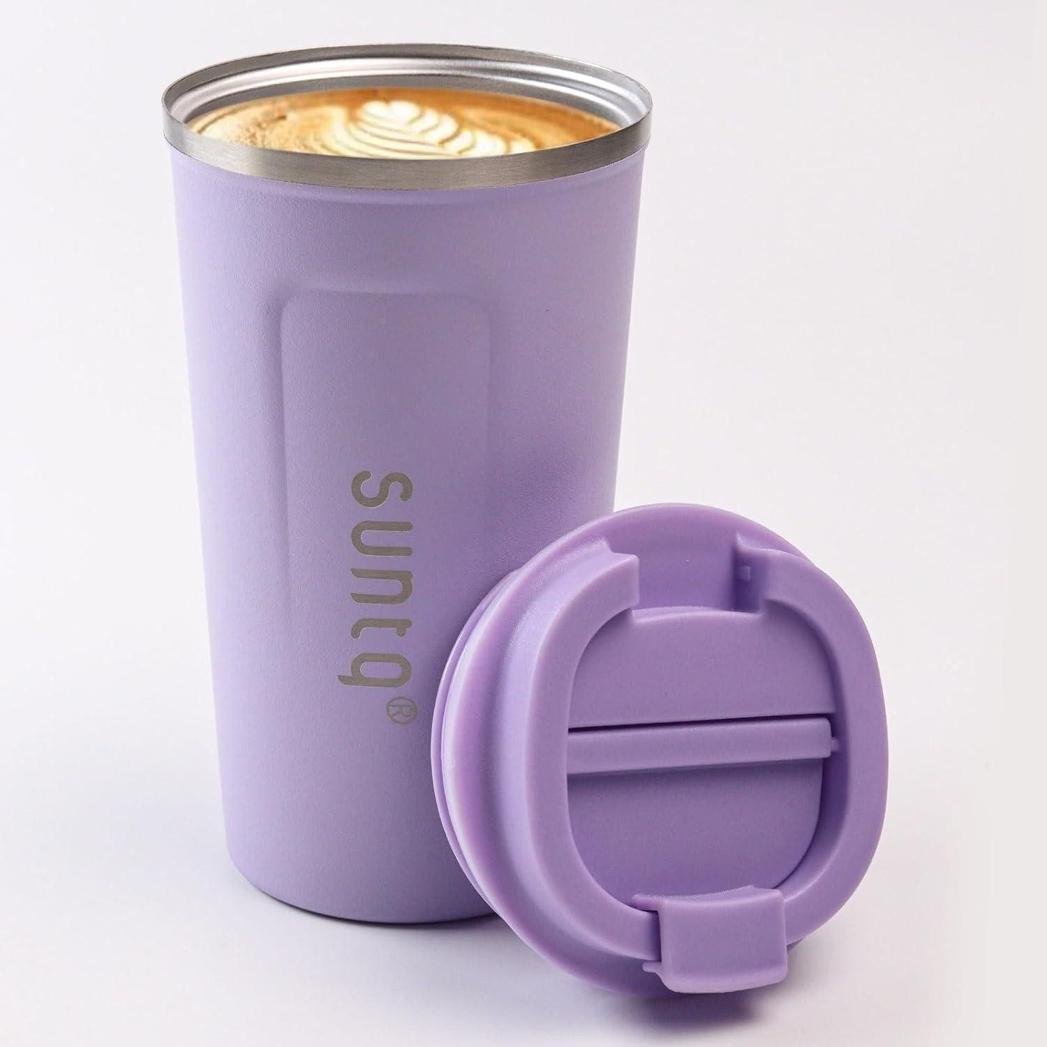 LuxusKollektion Coffee-to-go-Becher Kaffeebecher to go aus Edelstahl doppelwandig isoliert 510ml lila