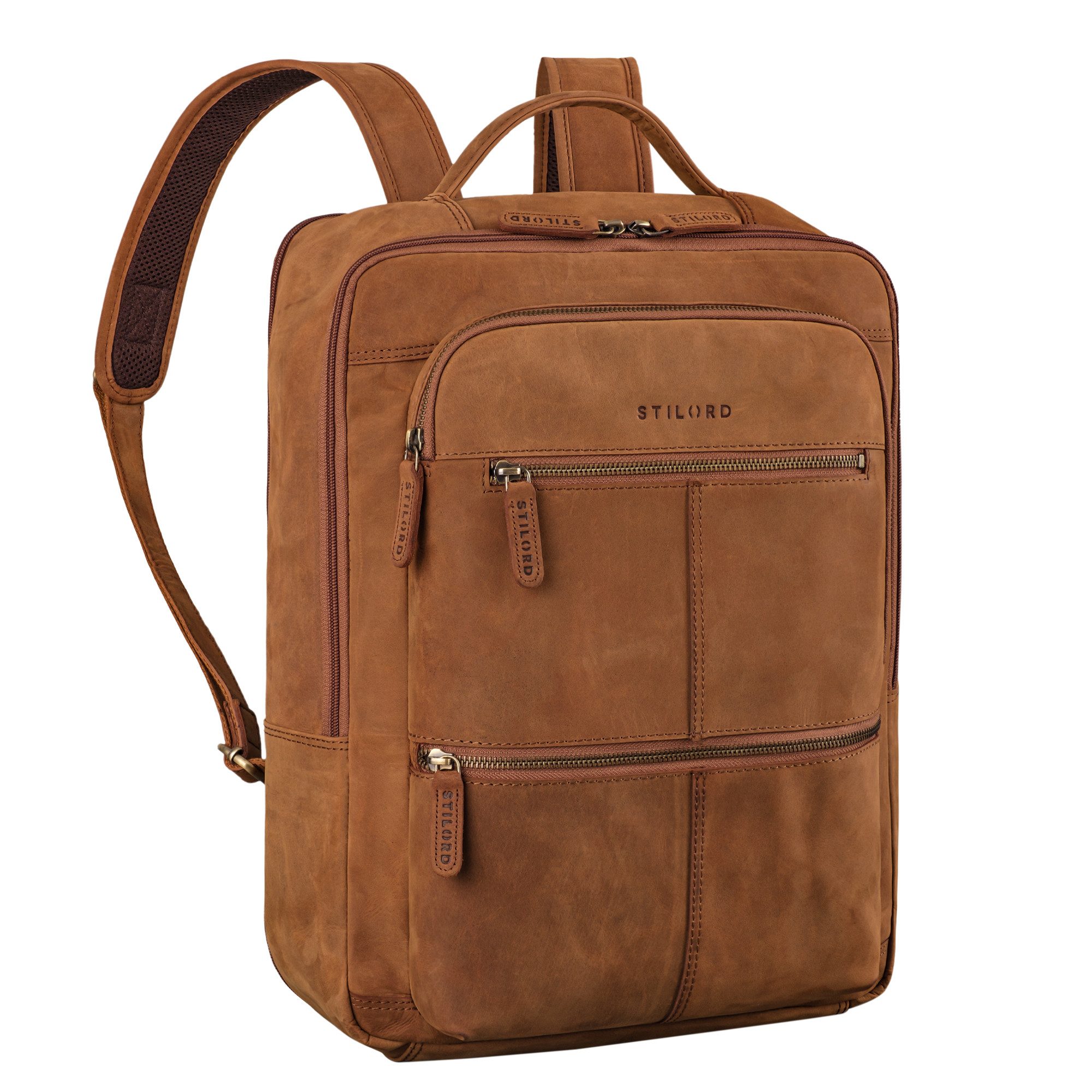 STILORD Notebookrucksack "Coryo" Laptop Rucksack Leder Groß