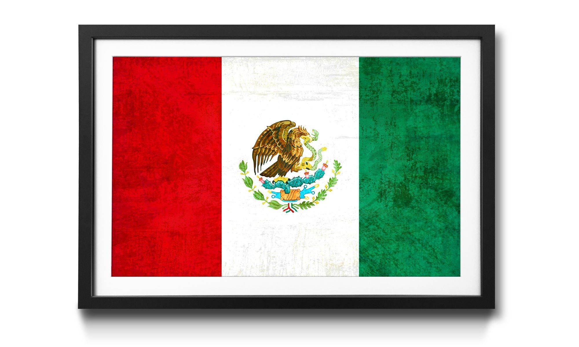 Bild WandbilderXXL Mexiko, Größen Flagge, erhältlich Wandbild, Rahmen in 4 mit