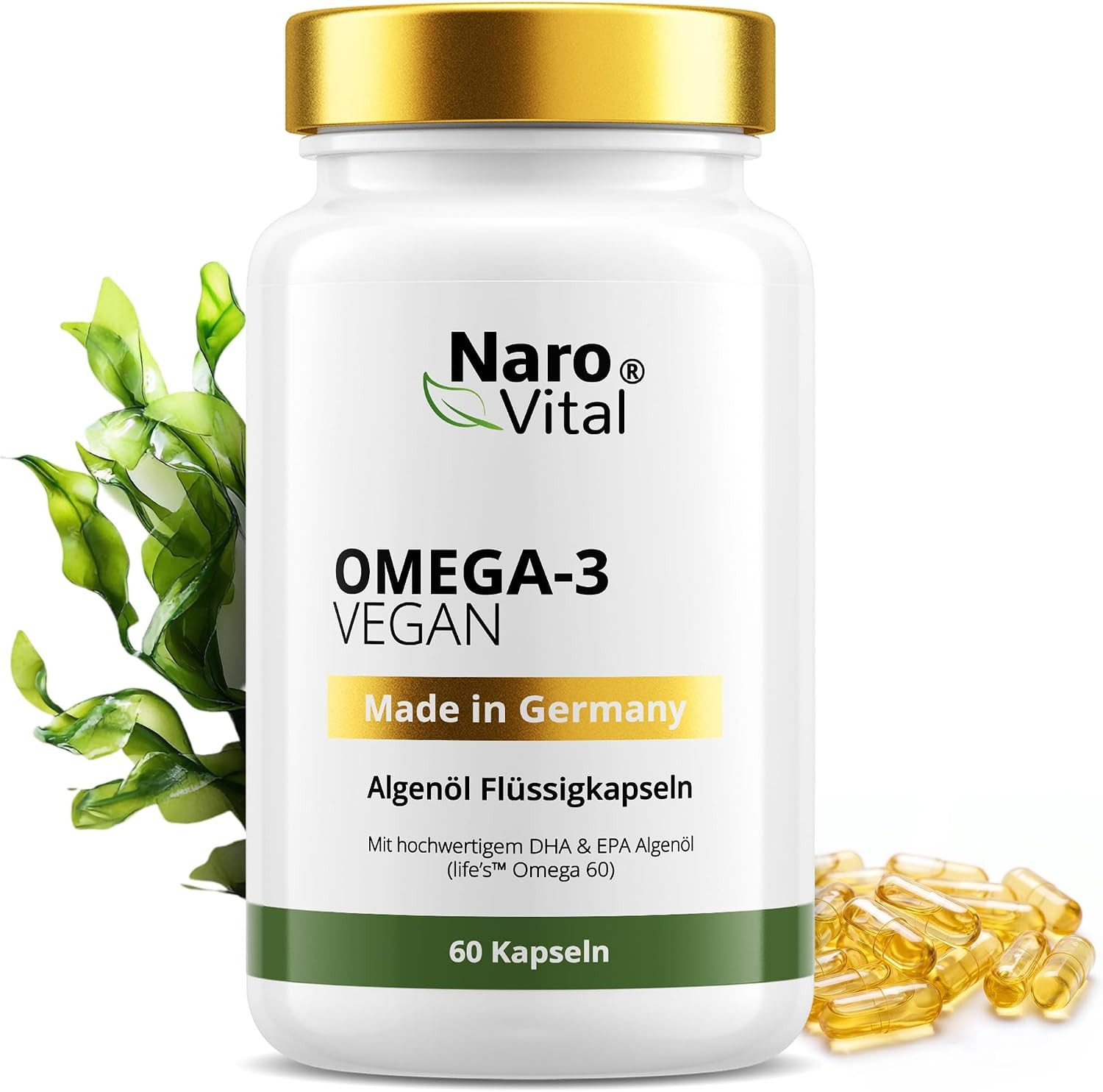 NaroVital Omega 3 Vegan aus Algenöl 60 Kapseln Kapseln