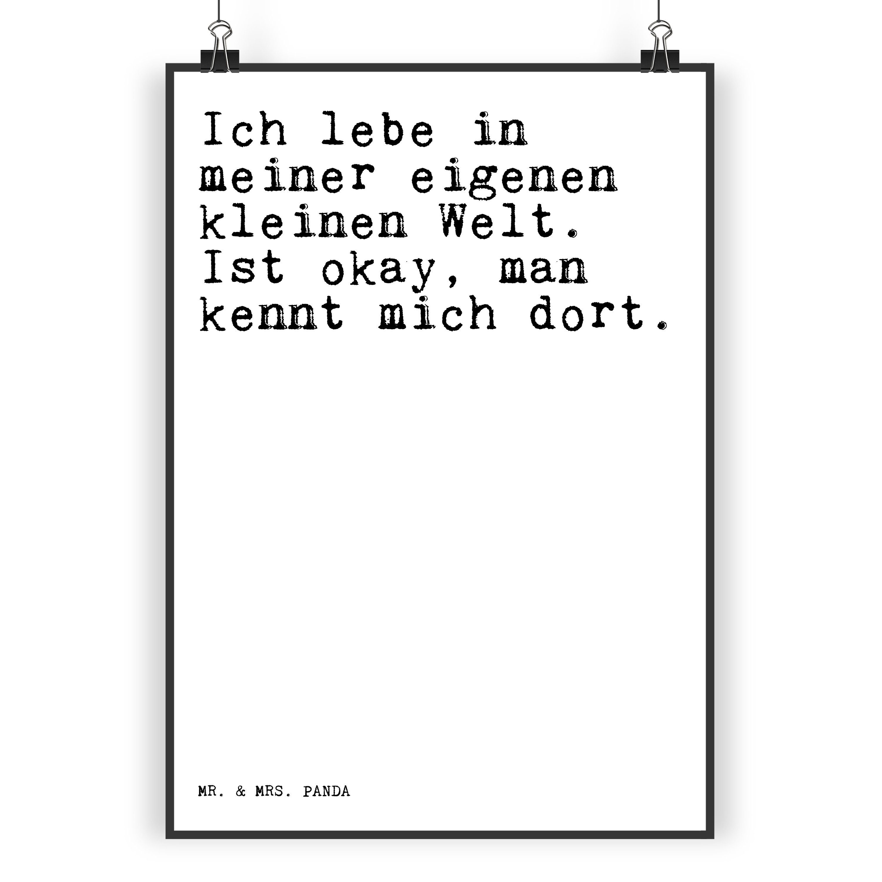 Mr. & Mrs. Panda Poster »Ich lebe in meiner... Weiß Geschenk