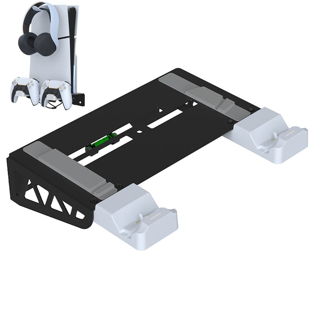 Fyrove Wall Mount Wandhalterung PS5 Slim mit Lüfter mit Controller-Ladegerät Controller-Ladestation (Controller-Ladegerät für PS5, Ladestation PS5 mit Kopfhörer – Bild 5 von 5