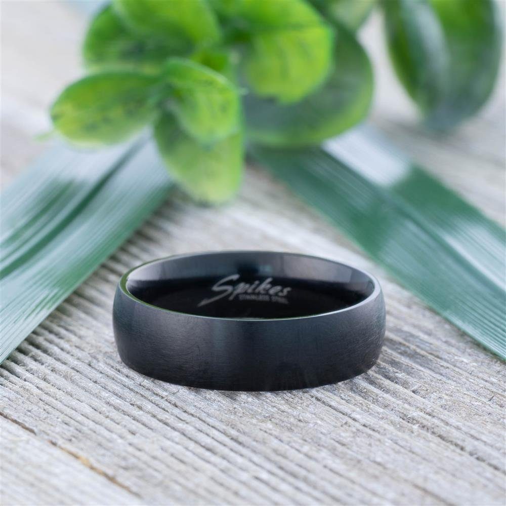 BUNGSA Fingerring 57 (18.1) Bungsa schwarzer RING - Schwarz - Damenring EDELSTAHL matt (Ring, 1-tlg), Damen Herren