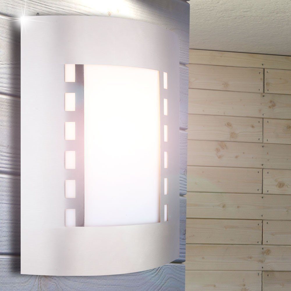 2er LED Watt Edelstahl Außen Lampen- Wand Warmweiß, Set Leuchten Beleuchtungen 7 etc-shop inklusive, Leuchtmittel Außen-Wandleuchte,