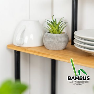 bremermann Küchenregal Bambus-Regal, Küchenregal, aus Bambusholz und Edelstahl, schwarz
