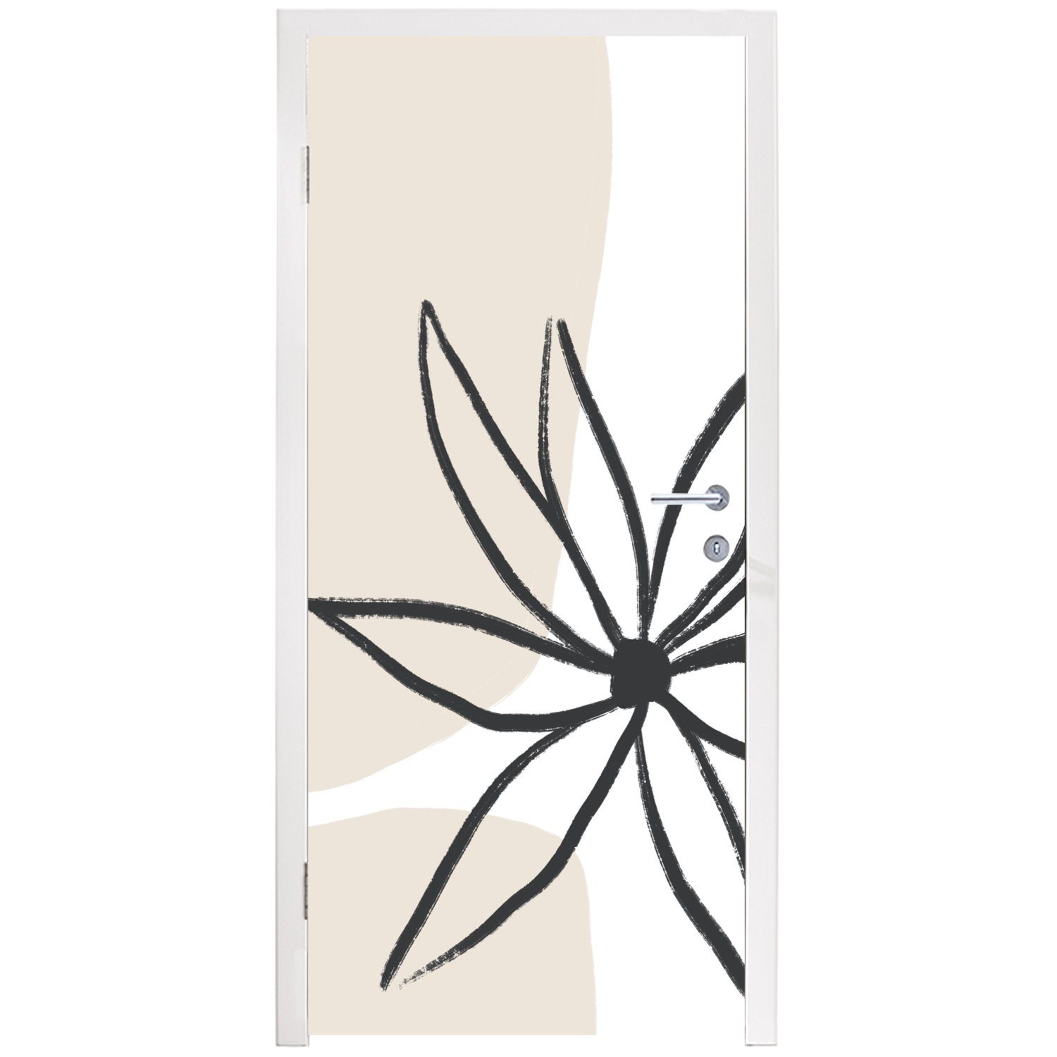 - MuchoWow Türtapete 75x205 bedruckt, cm Türaufkleber, Matt, Pastell, - Minimalismus St), Blumen (1 Tür, für Fototapete