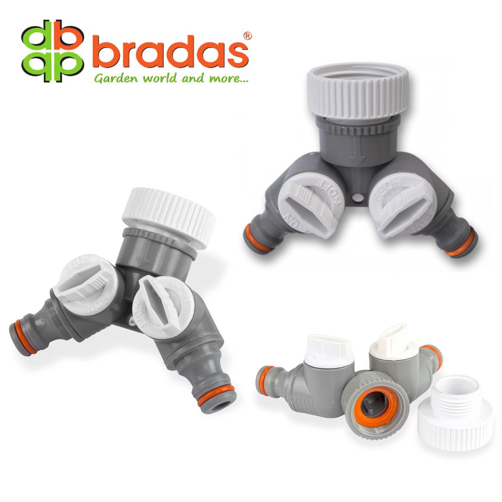 Schlauchadapter Wasserverteiler WL-2222 Steckkupplung 3/4" + 1" Y-Stück