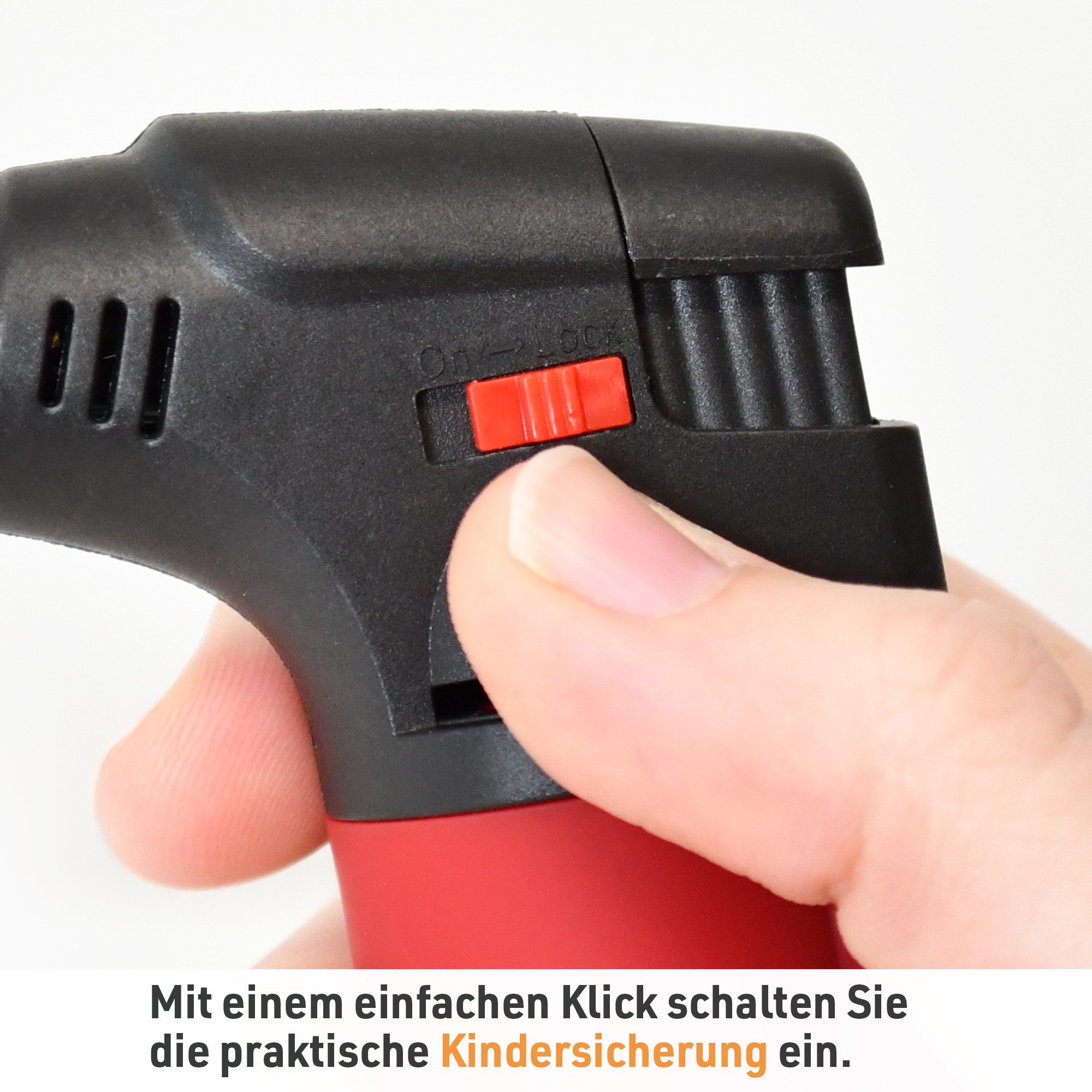 TOM Flambierbrenner Gasbrenner mit 100ml Nachfüllflasche, (2-tlg), Piezo-Zündung, 1300°C, Butan/Propan Gas