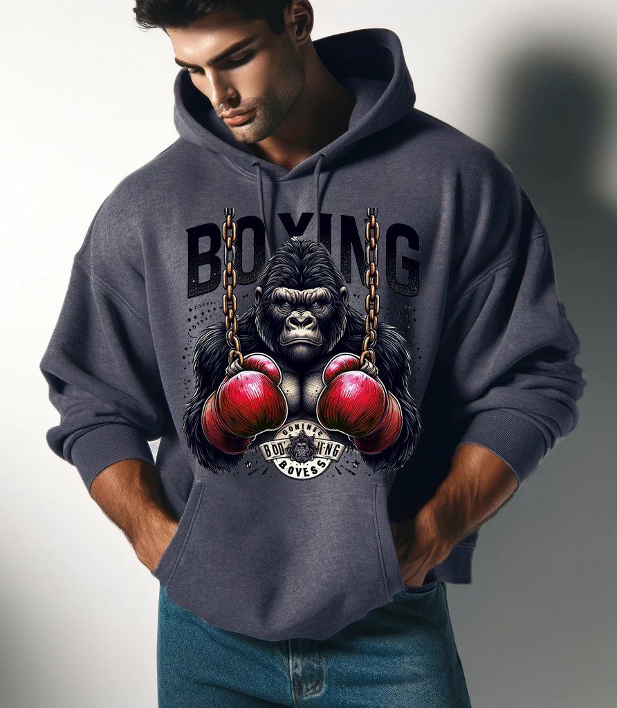 RMK Hoodie Herren Pullover Kapuzenpullover Langarm Boxen Gym Gorilla mit Kapuze