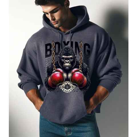 RMK Hoodie Herren Pullover Kapuzenpullover Langarm Boxen Gym Gorilla mit Kapuze