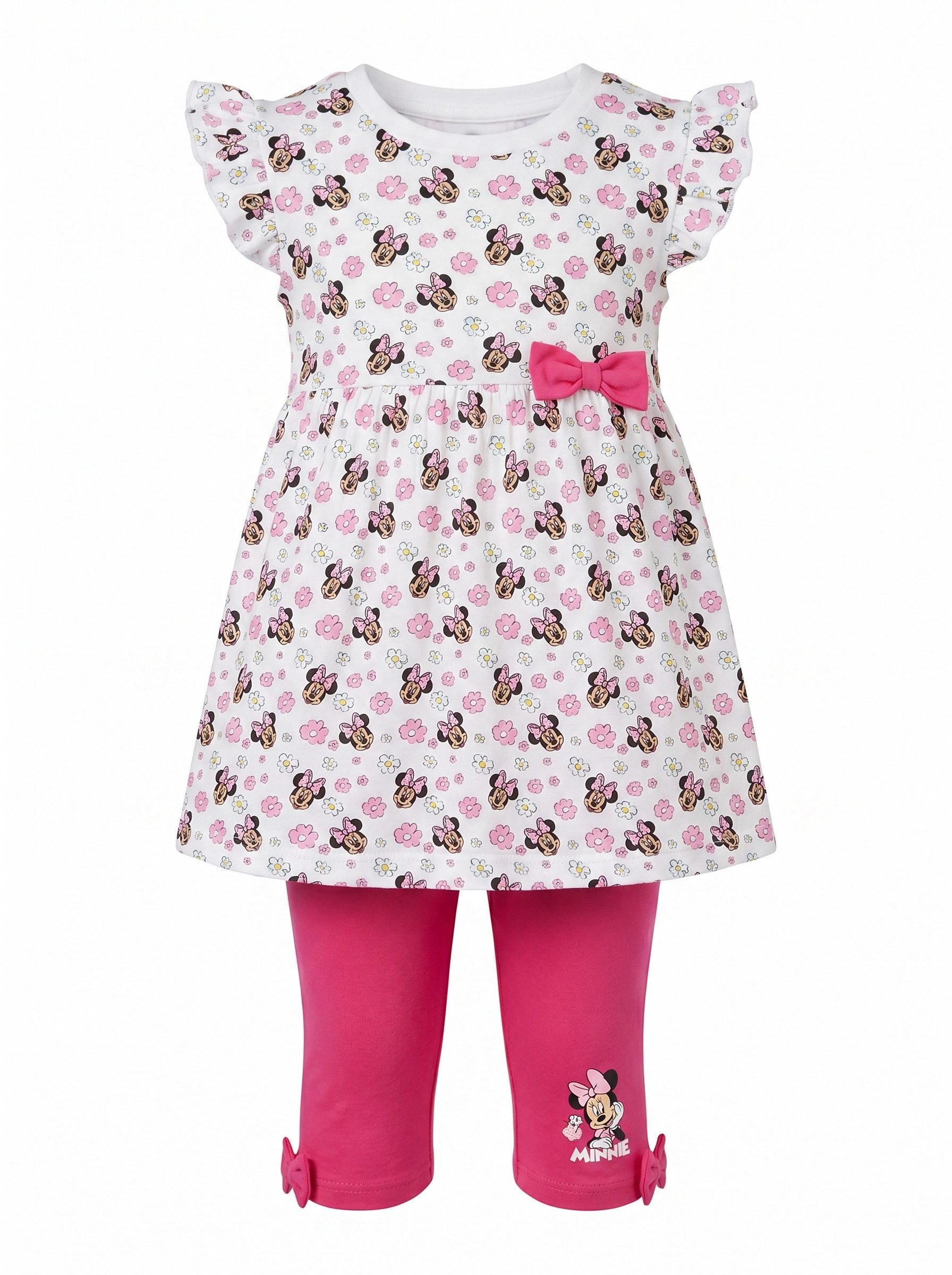 Disney Sommerkleid Disney Minnie Maus Mädchen Baby 2 tlg Set Kleid plus Leggings Gr. 62 bis 86