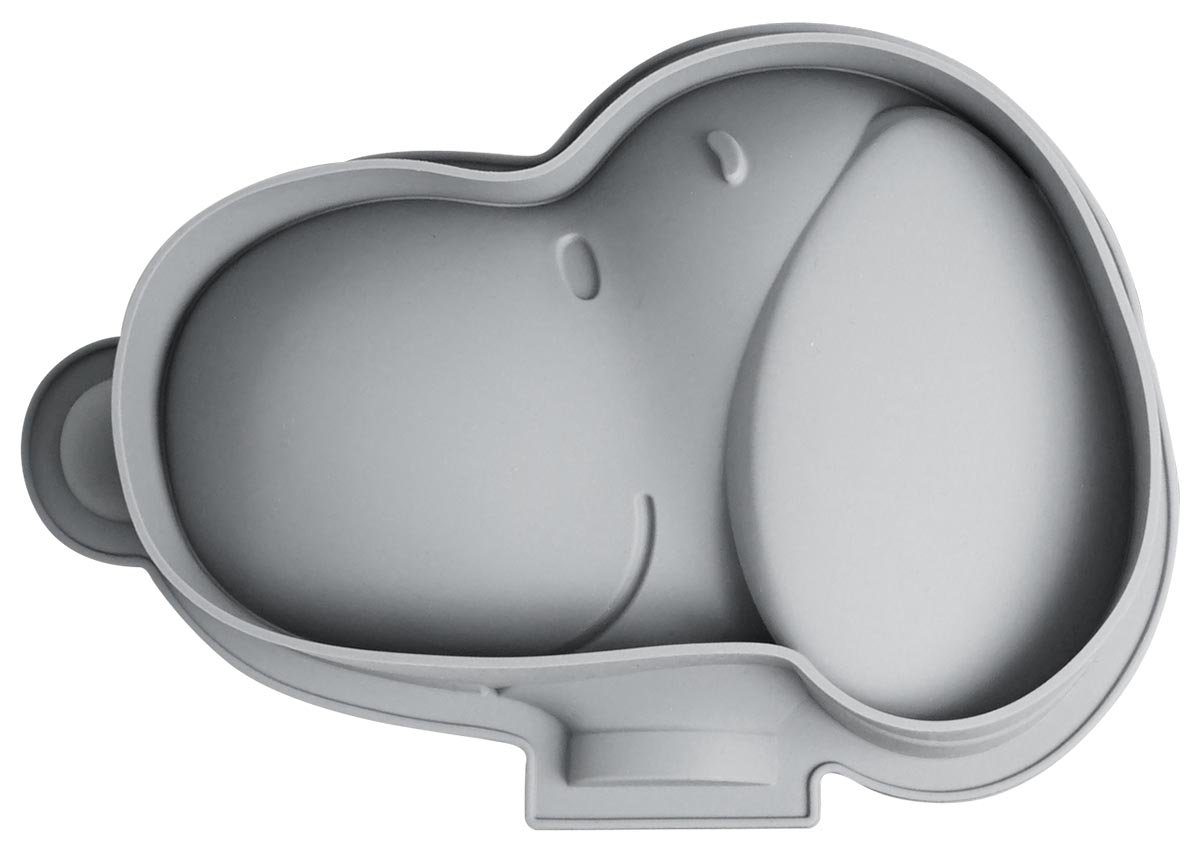 Geda Labels GmbH Backform Peanuts Snoopy grau, (1-tlg), Grau, 27,5x18x6,7, spülmaschinengeeignet