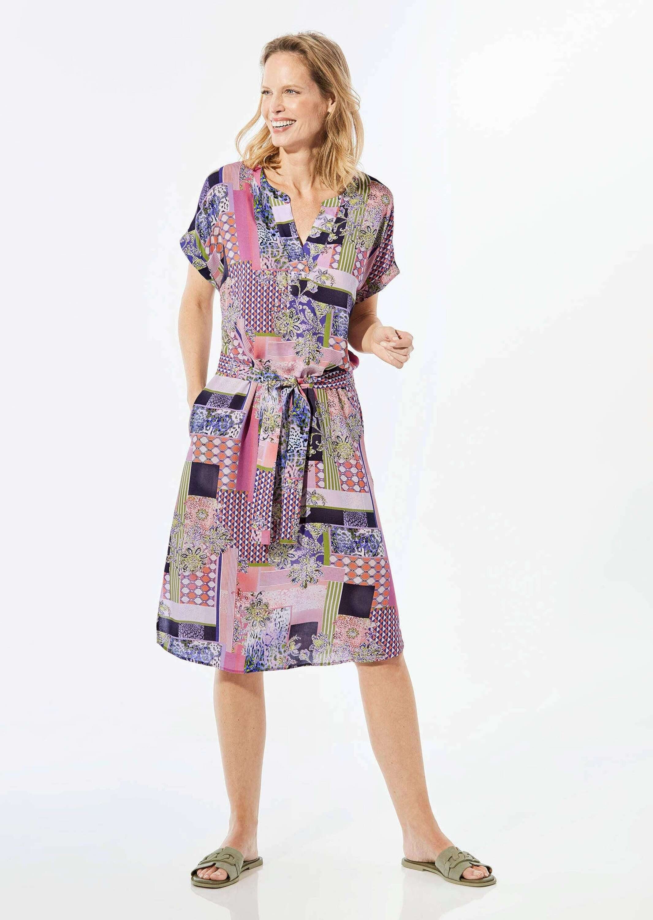 GOLDNER Sommerkleid Kleid mit V-Ausschnitt günstig online kaufen