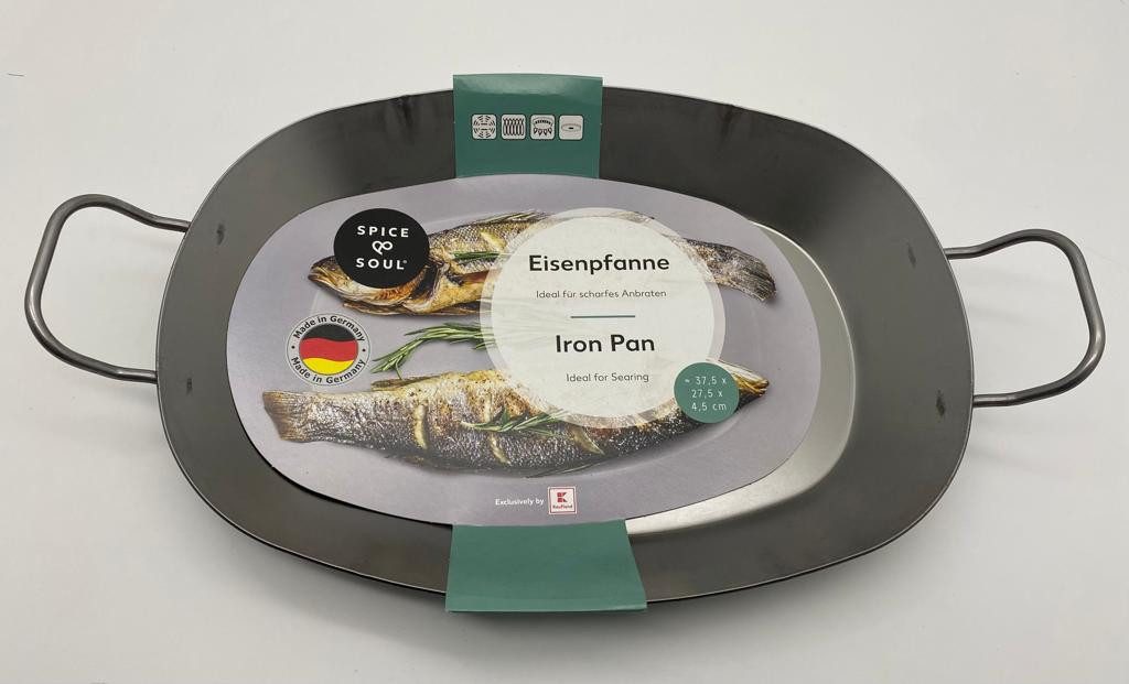 Roland Germany Wok Wok Pfanne Fischpfanne oval Material Stahl, Eisen (1-tlg), WOK-Pfanne