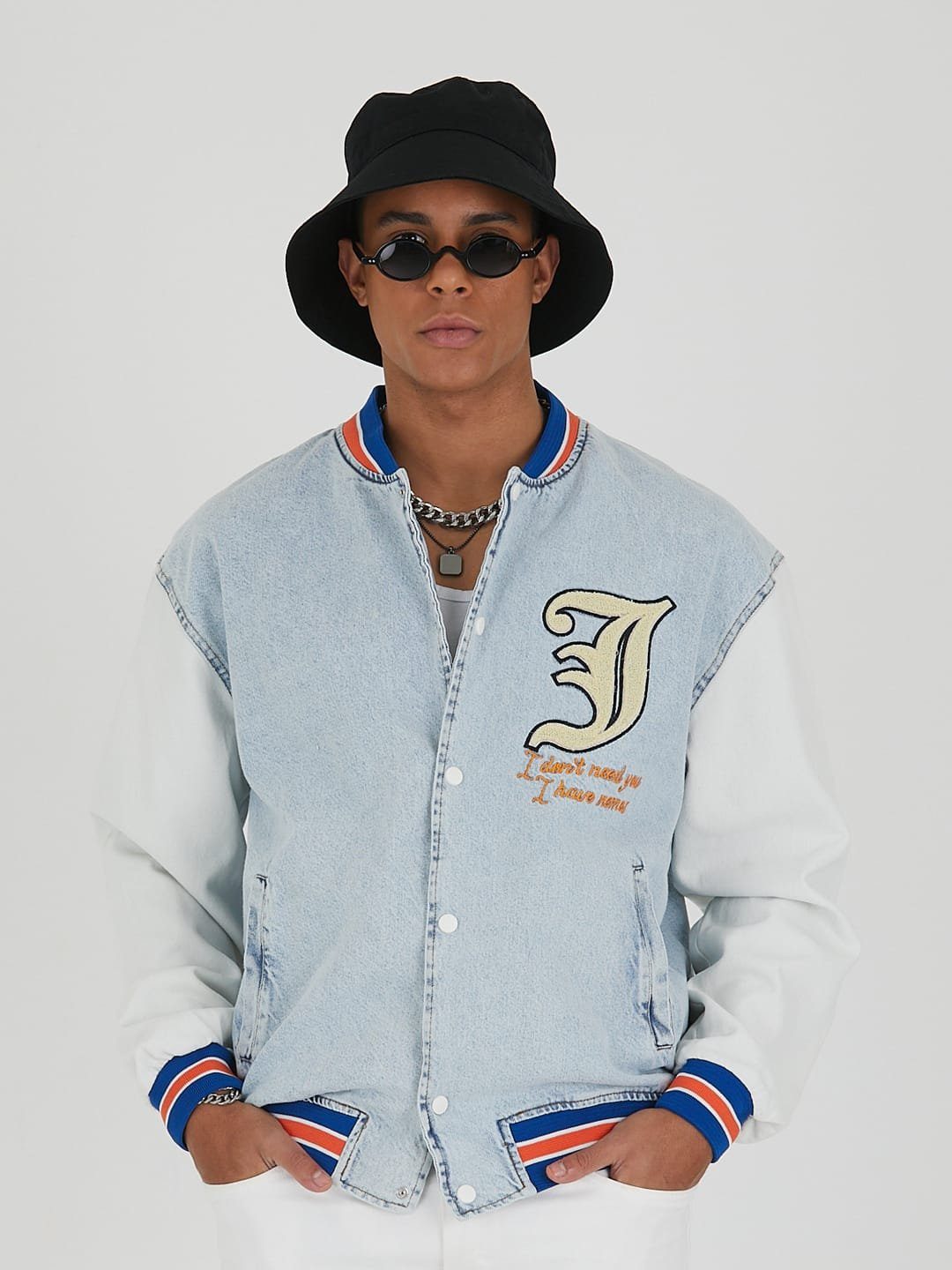 COFI Casuals Collegejacke Jeans J Jacket Herren Jacke Collegejacke Jeans Bad idea Denim-Jacke