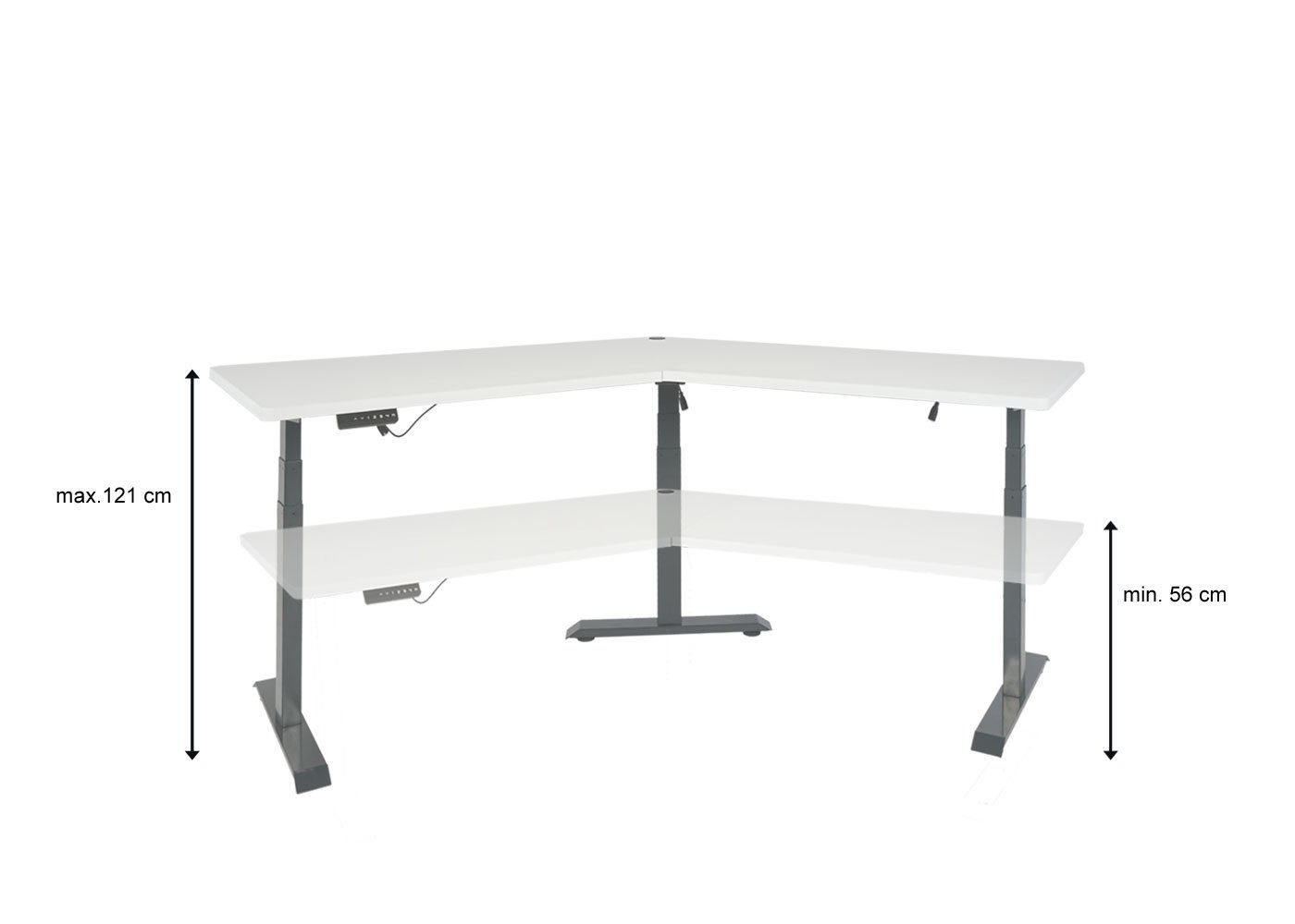 MCW Schreibtisch für der natur, in Zwei Aussparungen anthrazit-grau anthrazit-grau | | Kabel (3-St), Tischplatte MCW-D40-3in1 naturbraun
