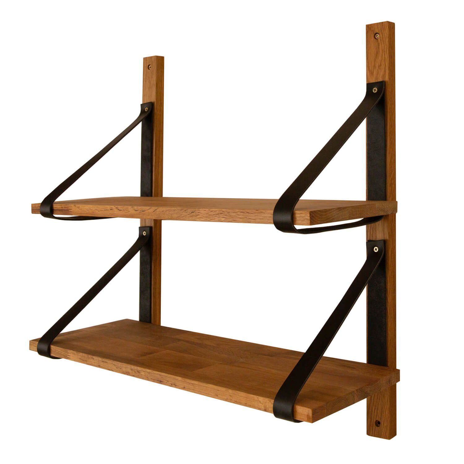 mokebo Wandregal »Der Doppelhänger«, aus Holz, auch als Bücherregal oder  Regal in Eichenholz Schwarz online kaufen | OTTO