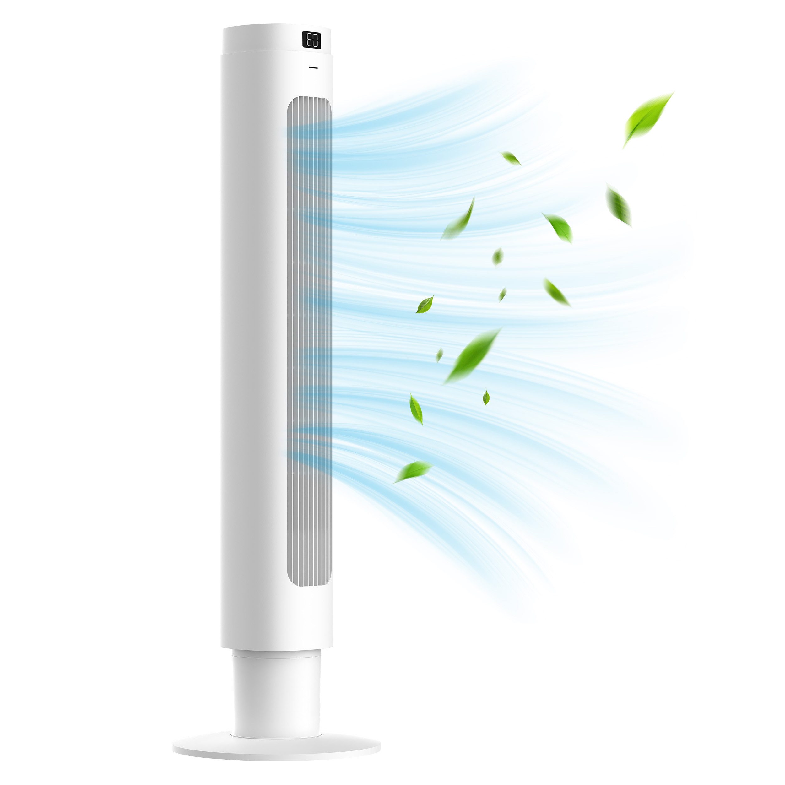WHEELYOU Turmventilator 90 cm mit Fernbedienung, 90° Oszillation, LED-Display & 9h-Timer, 3 Modi, 4 Stufen, Raumtemperaturanzeige, Schlafmodus, 15–25 m²