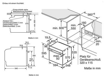 BOSCH Backofen-Set Einbaubackofen mit PKM Induktionskochfeld autark 60 cm 3D-Heißluft
