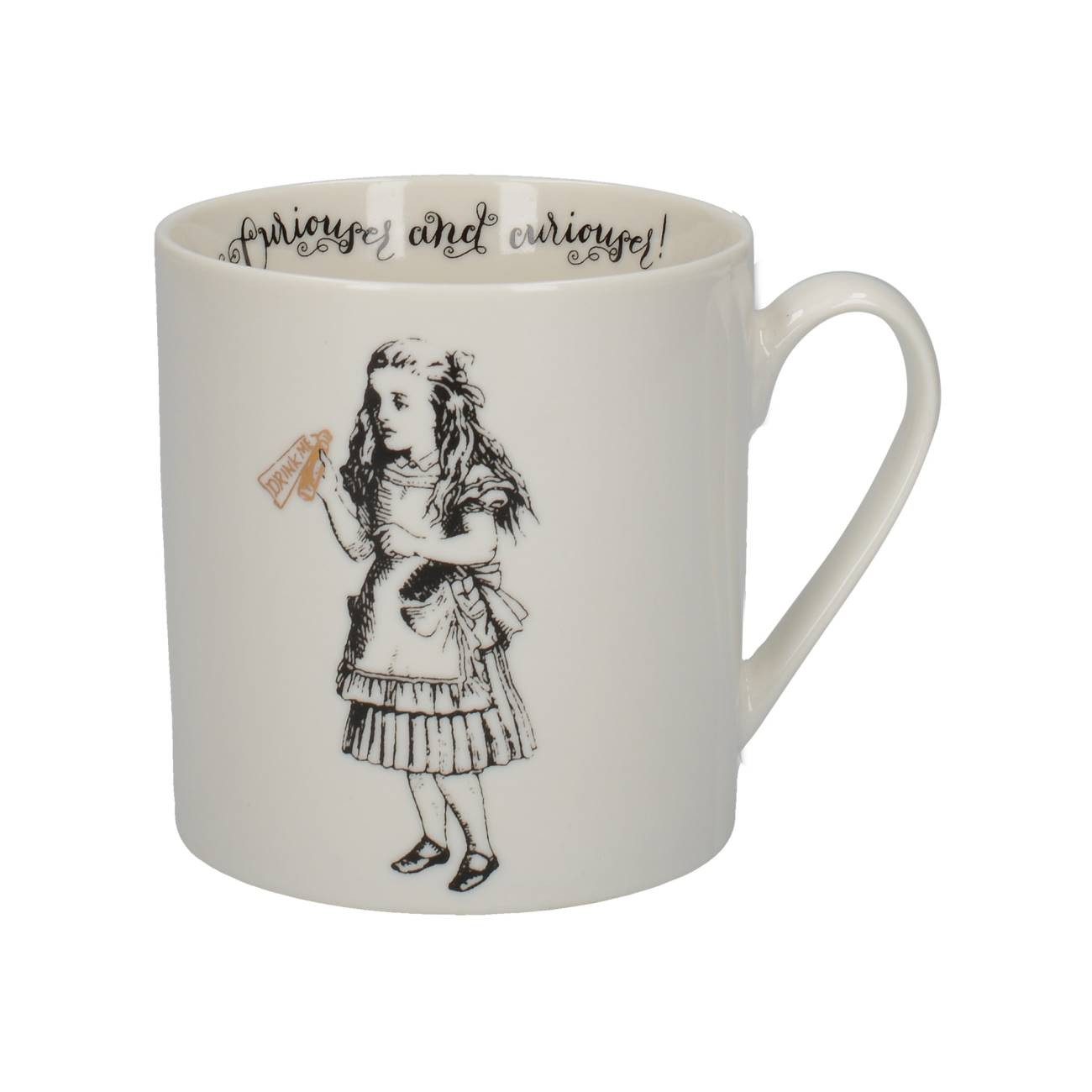 Creative Tops Tasse Alice in Wonderland, Porzellan, Höhe: 11cm, Farbe: Weiß, Motiv: Alice