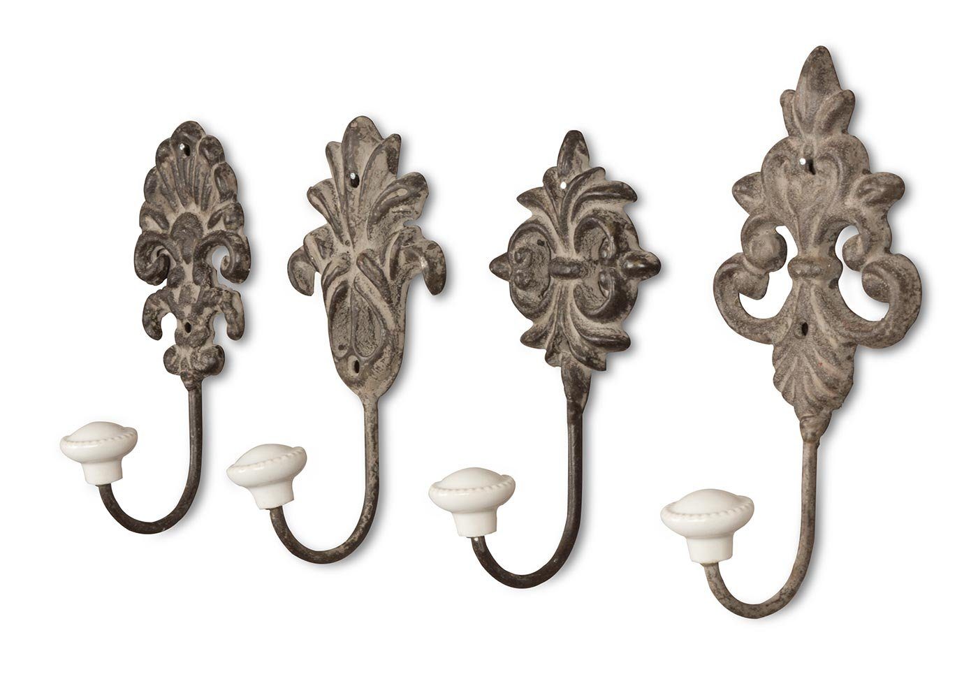 Levandeo® Garderobenhaken, 4tlg. Haken Set Wandhaken Wandgarderobe Garderobe Metall Shabby